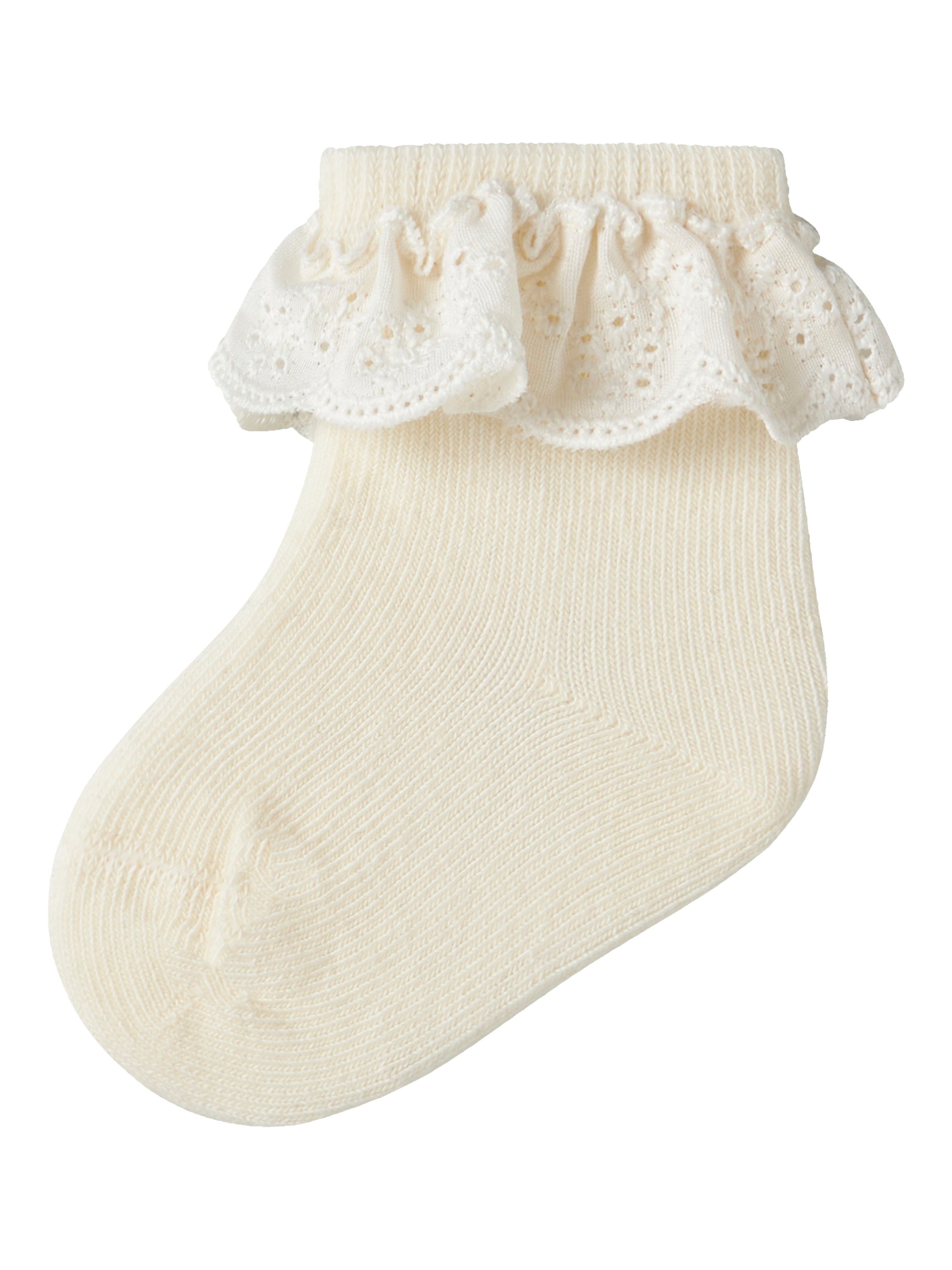 Lil Atelier Dertrud - Strømpe Med Blondekant - Turtledove -