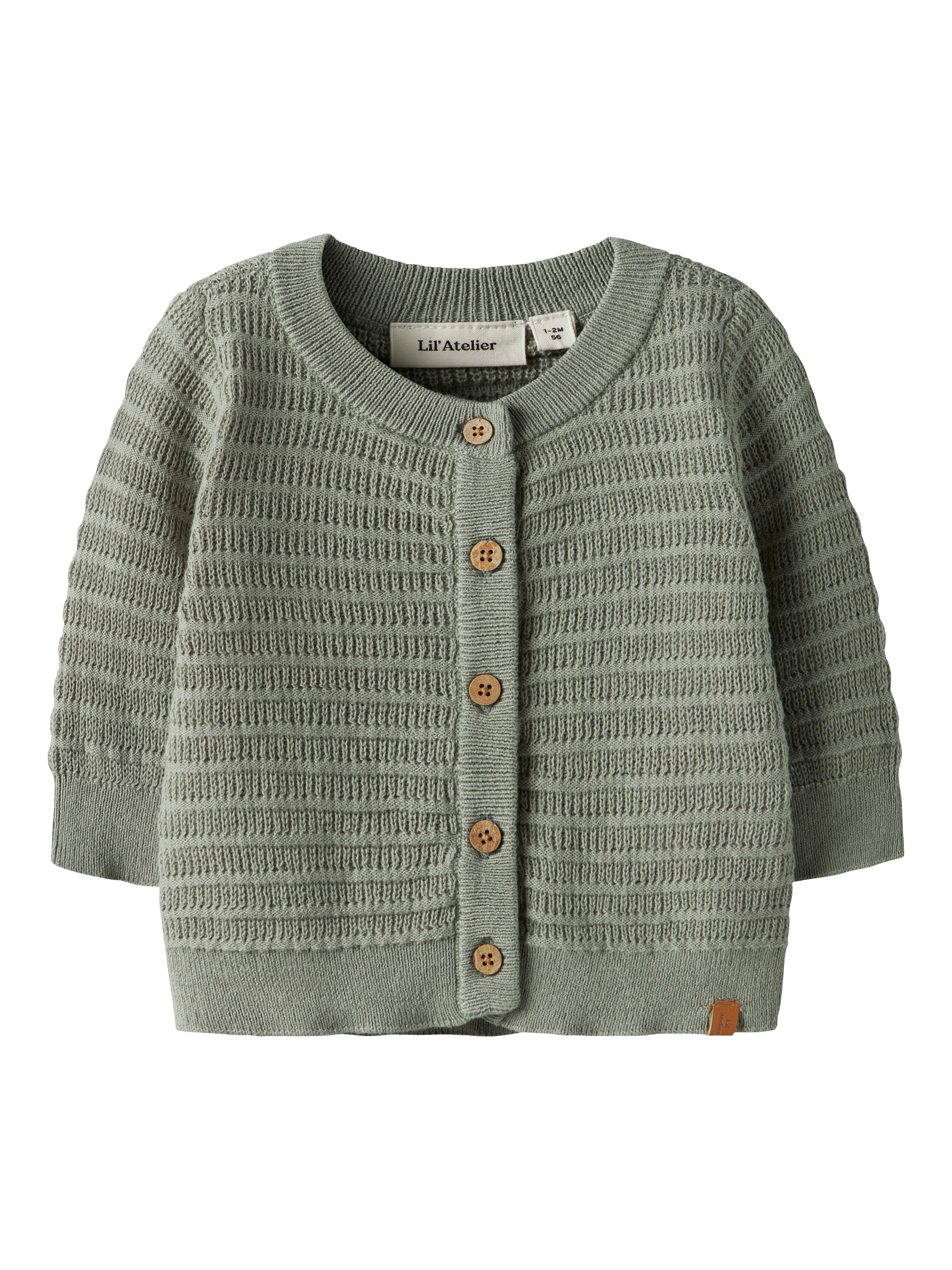 Lil Atelier Thunder Strik Cardigan - Seagrass - Udsalg!