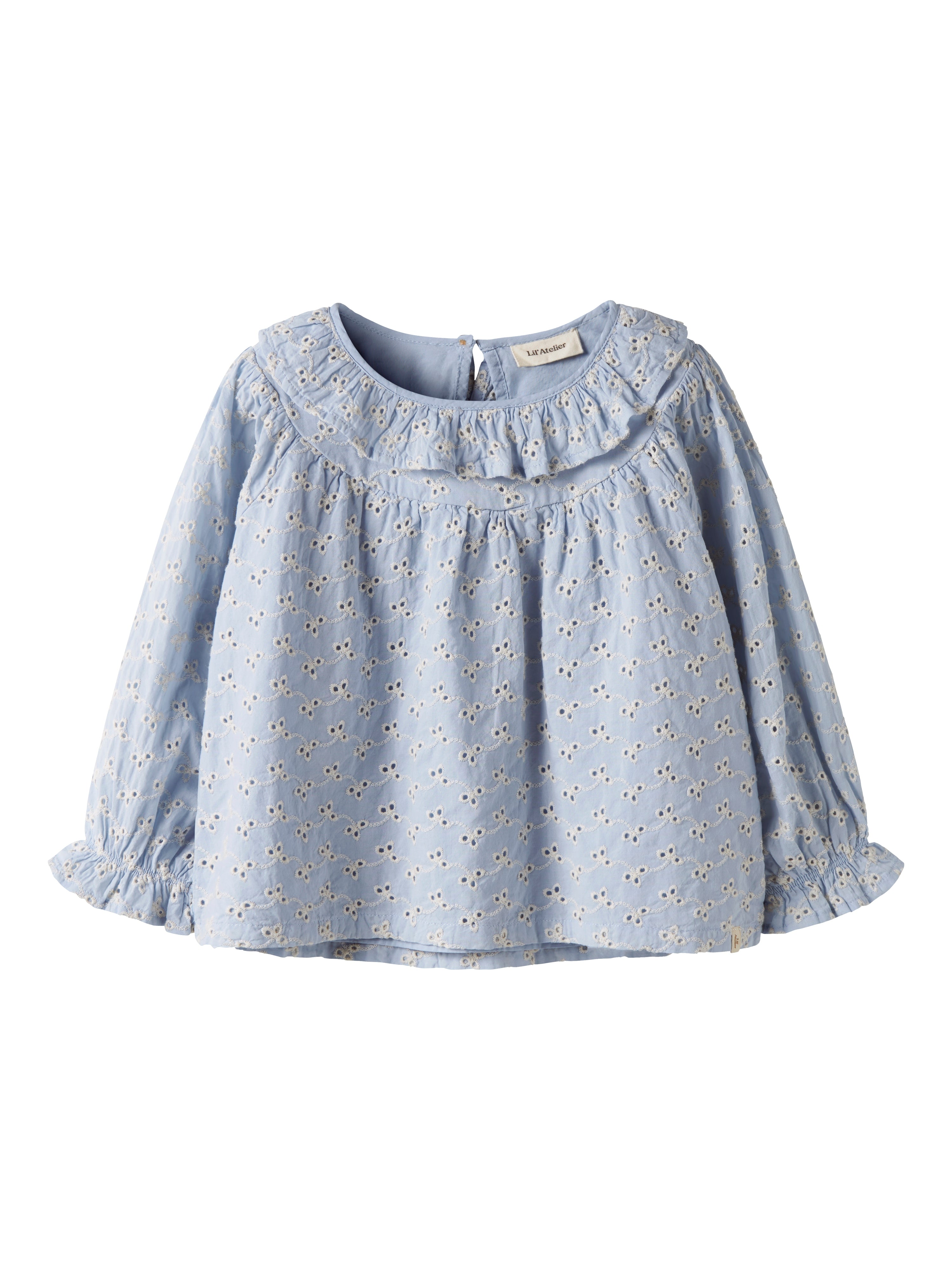Lil Atelier Tessie Bluse – Zen Blue – Fantastisk Udsalg!