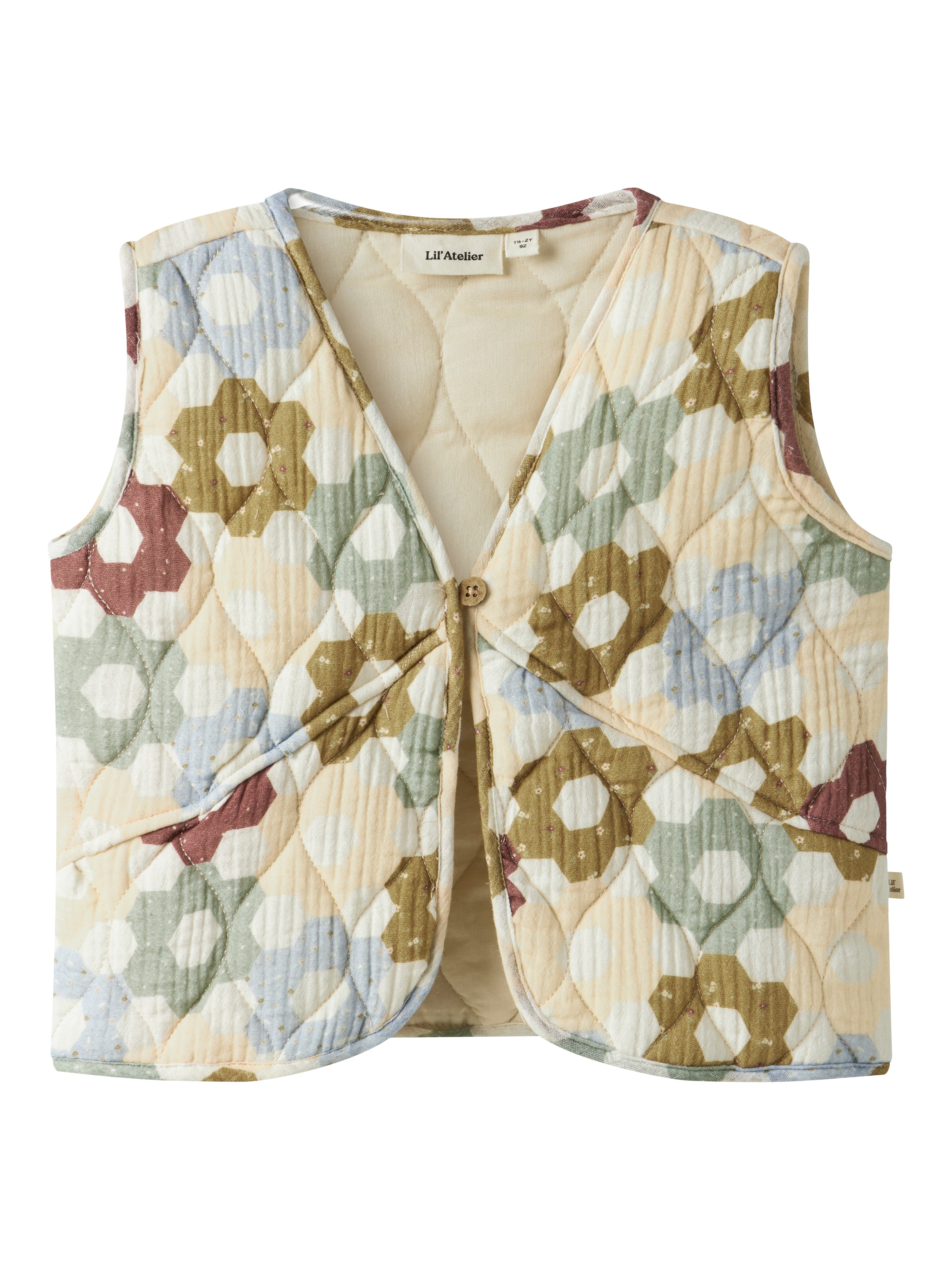 Lil Atelier Talia Quiltet Vest - Kokosmælk - Udsalg!