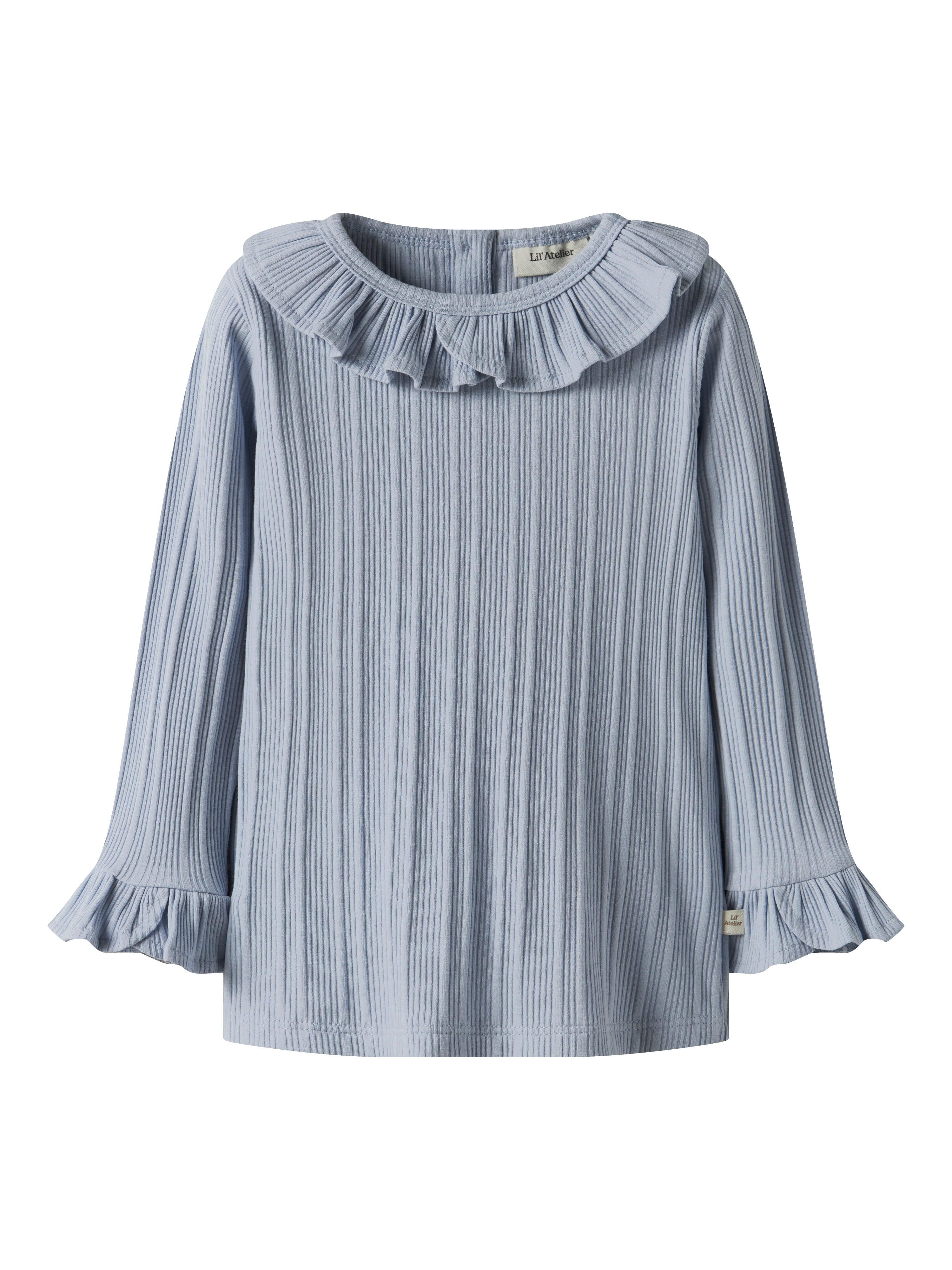 Lil Atelier Tansy Slim Top - Zen Blue - Flot bluse til børn