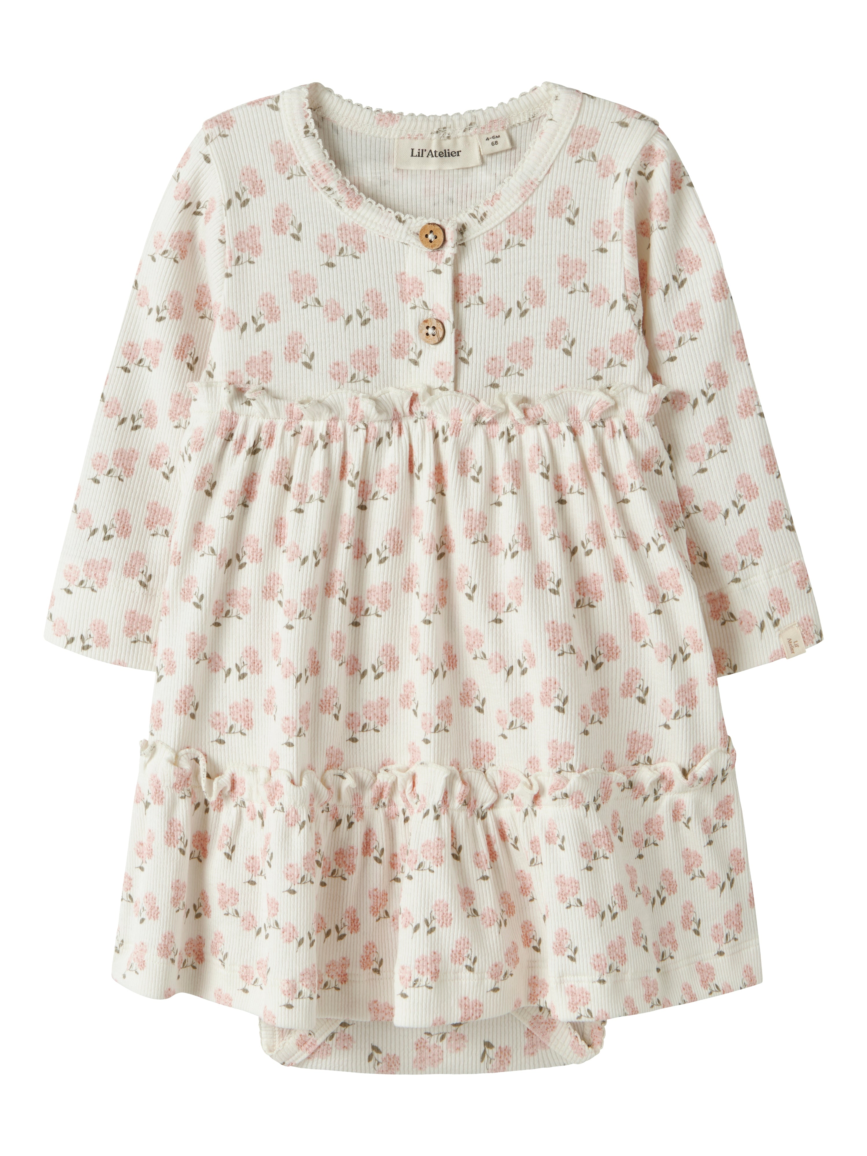 Lil Atelier Gago Sum Bodydress - Coconut Milk Hydrangea -   Cm