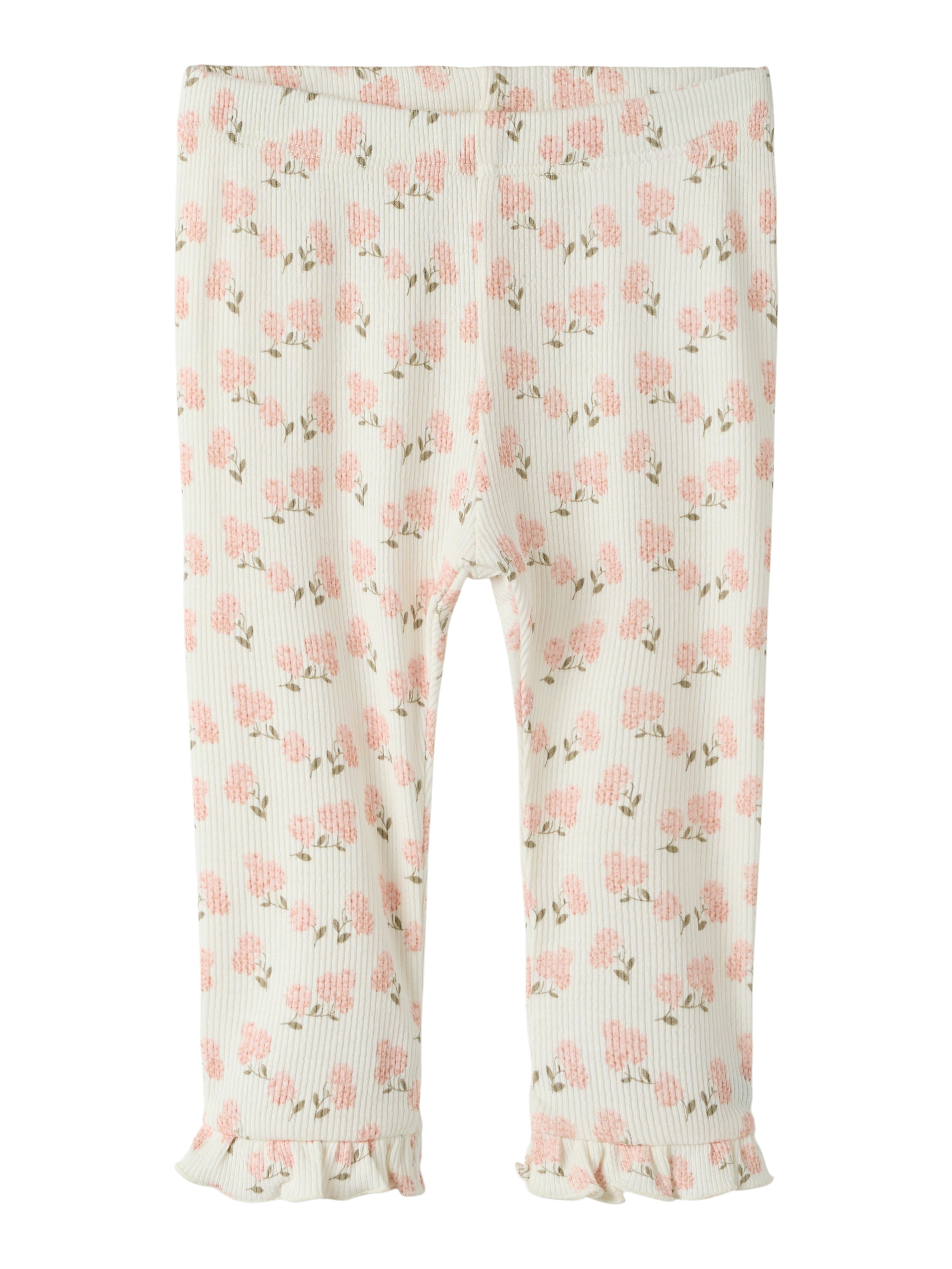Lil Atelier Gago Kny Slim Leggings - Coconut Milk Hydrangea -   Cm