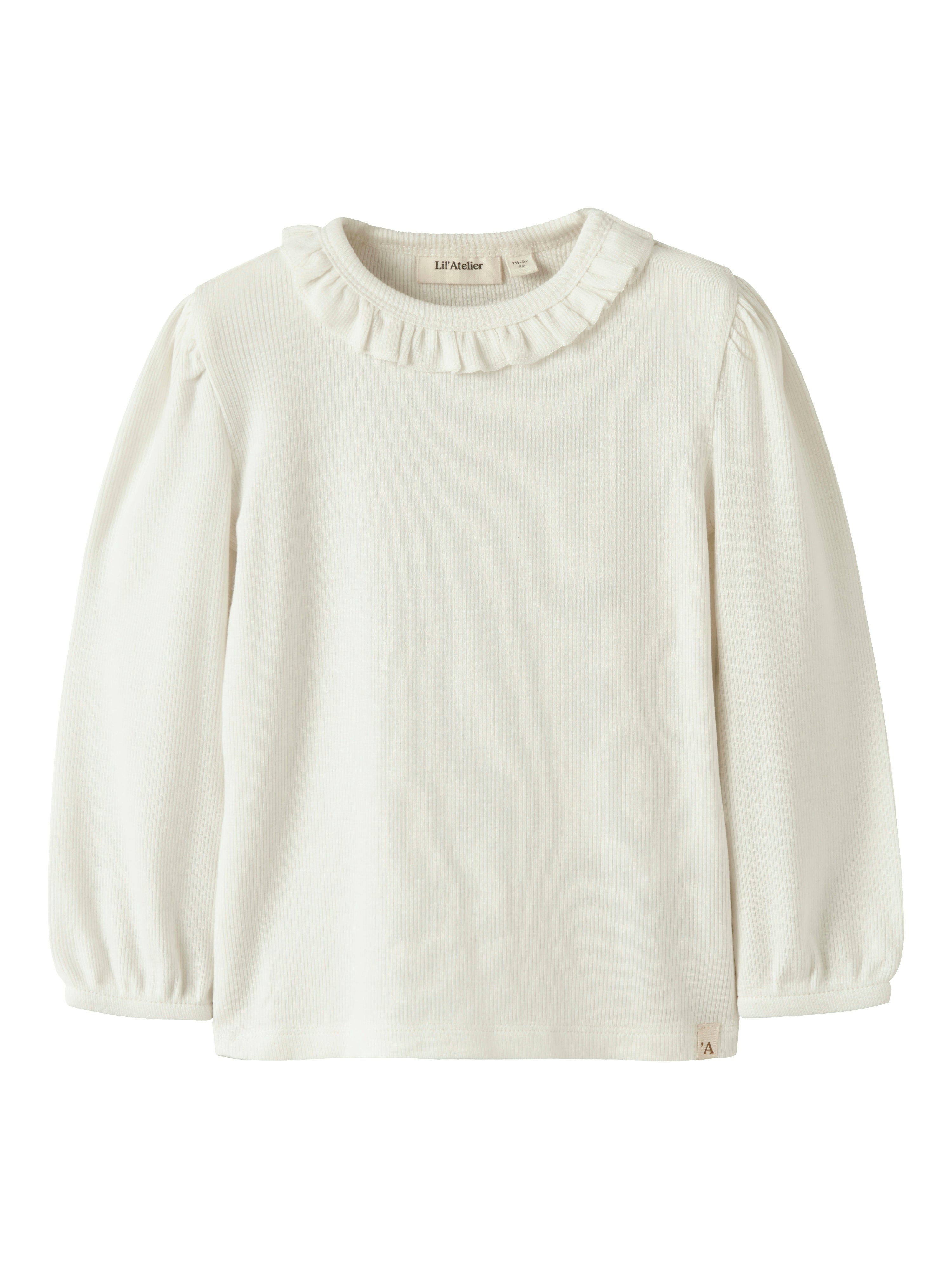 Lil Atelier Frijo Ls Slim Top - Coconut Milk -   Cm