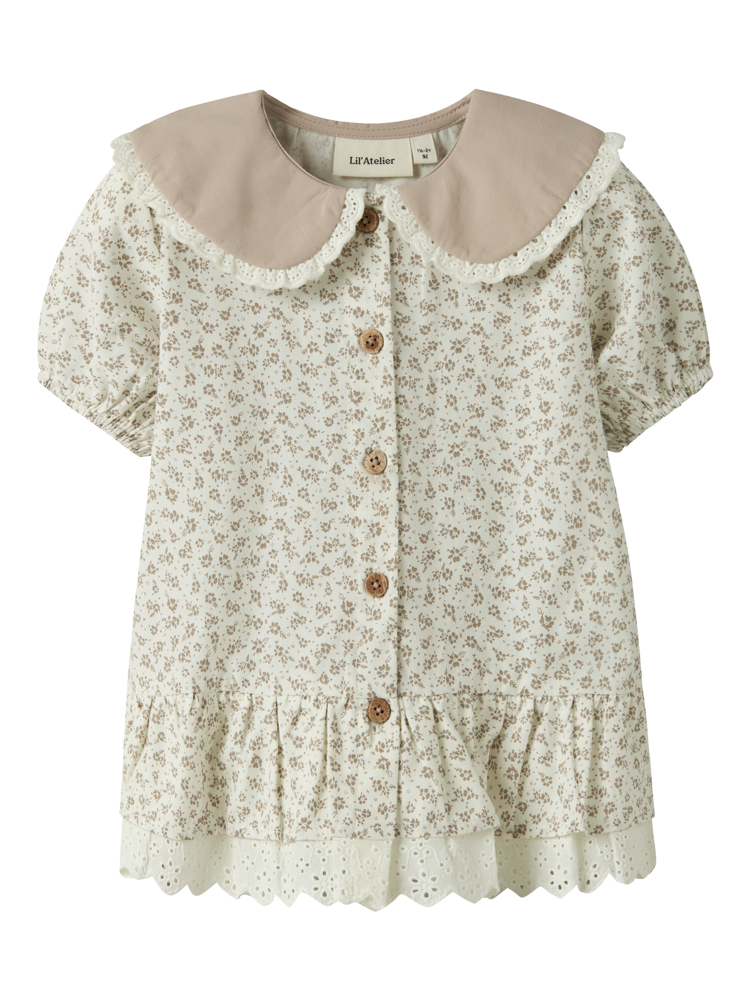 Lil Atelier Fjola Ss Loose Shirt -  Coconut Milk -   Cm