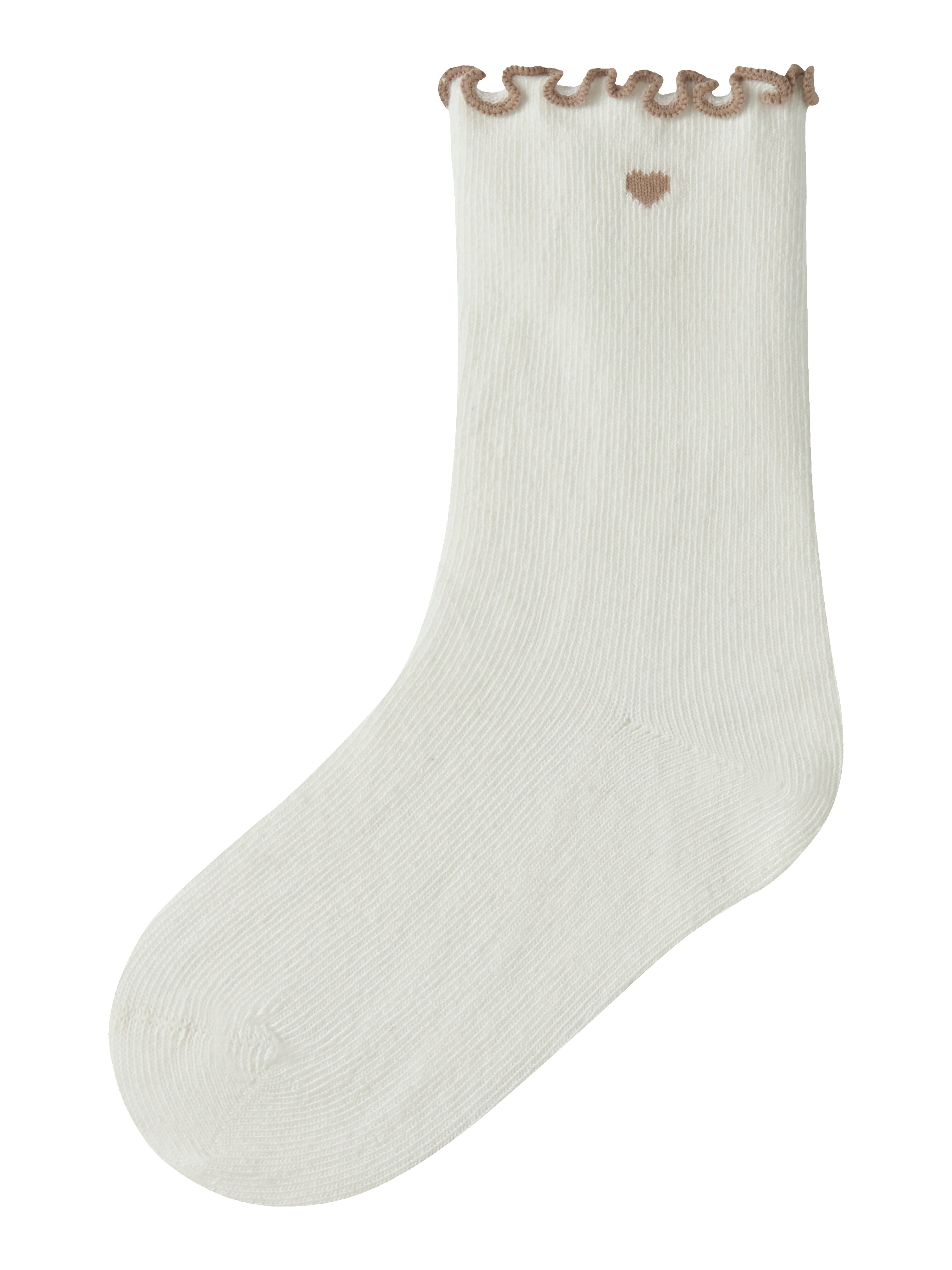 Lil Atelier Fiducia Socks - Coconut Milk Oxford Tan -