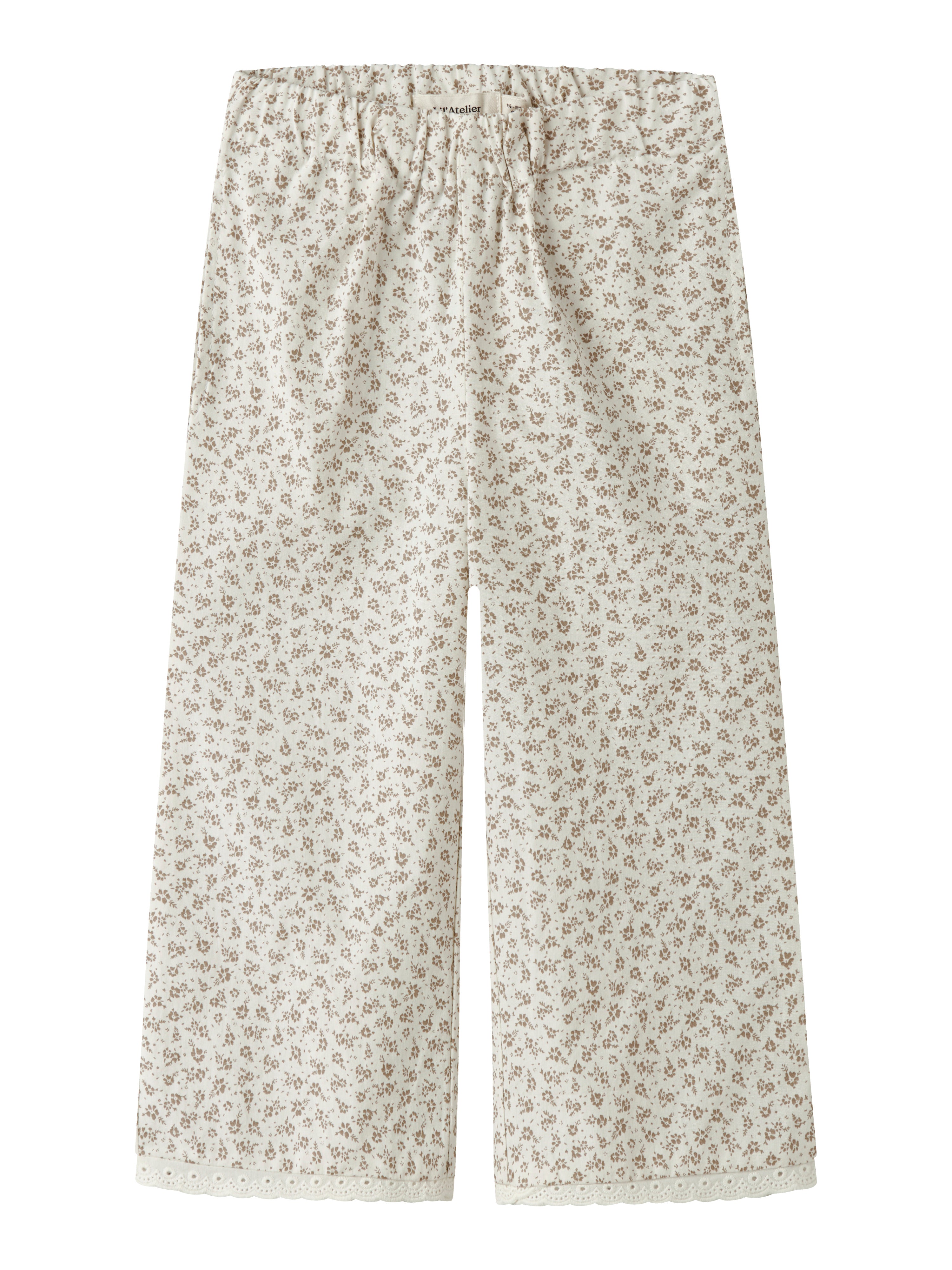 Lil Atelier Fjola Wide Ancle Pants - Coconut Milk -   Cm