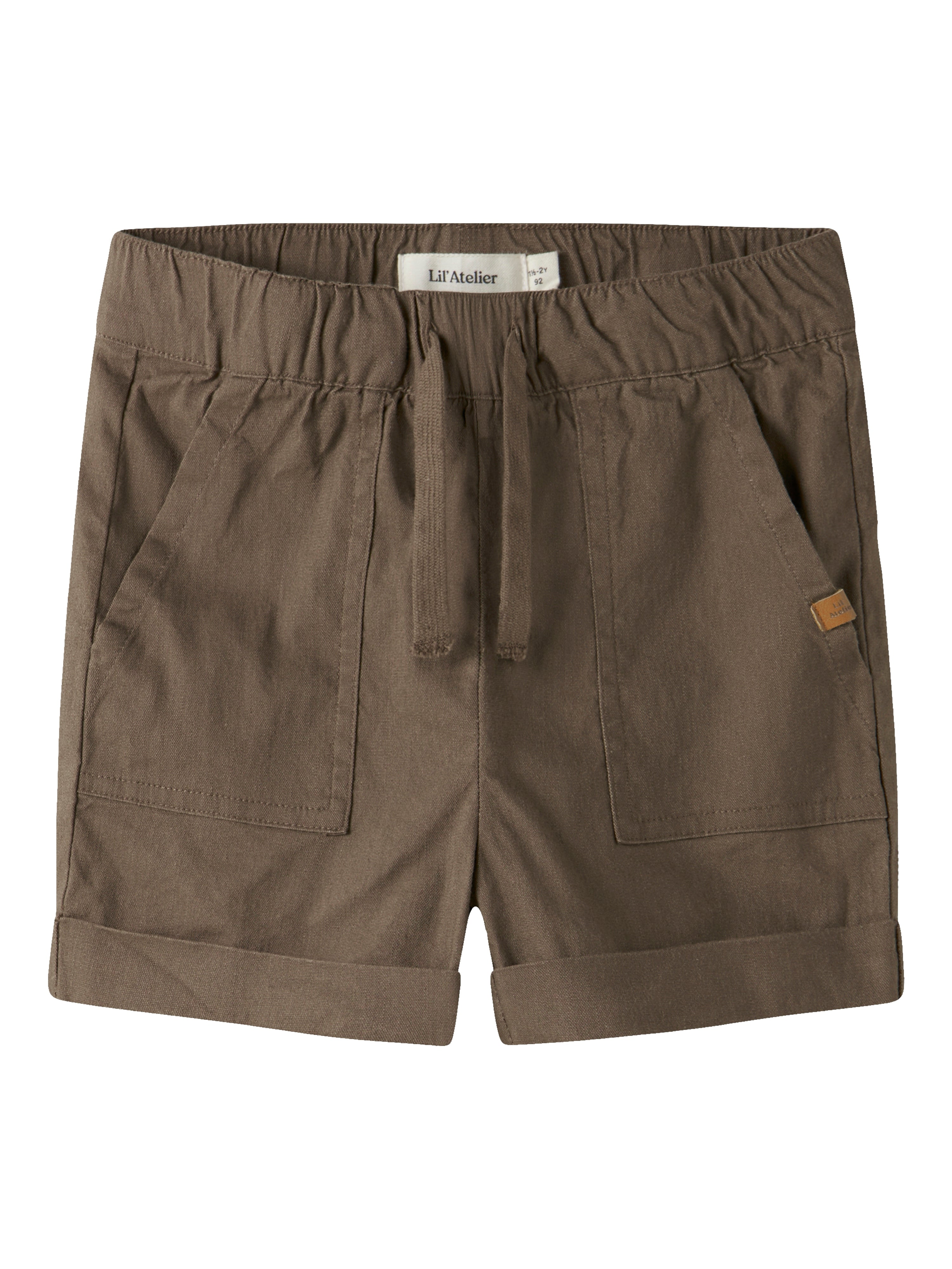 Lil Atelier Fredrik Loose Shorts - Shitake -   Cm