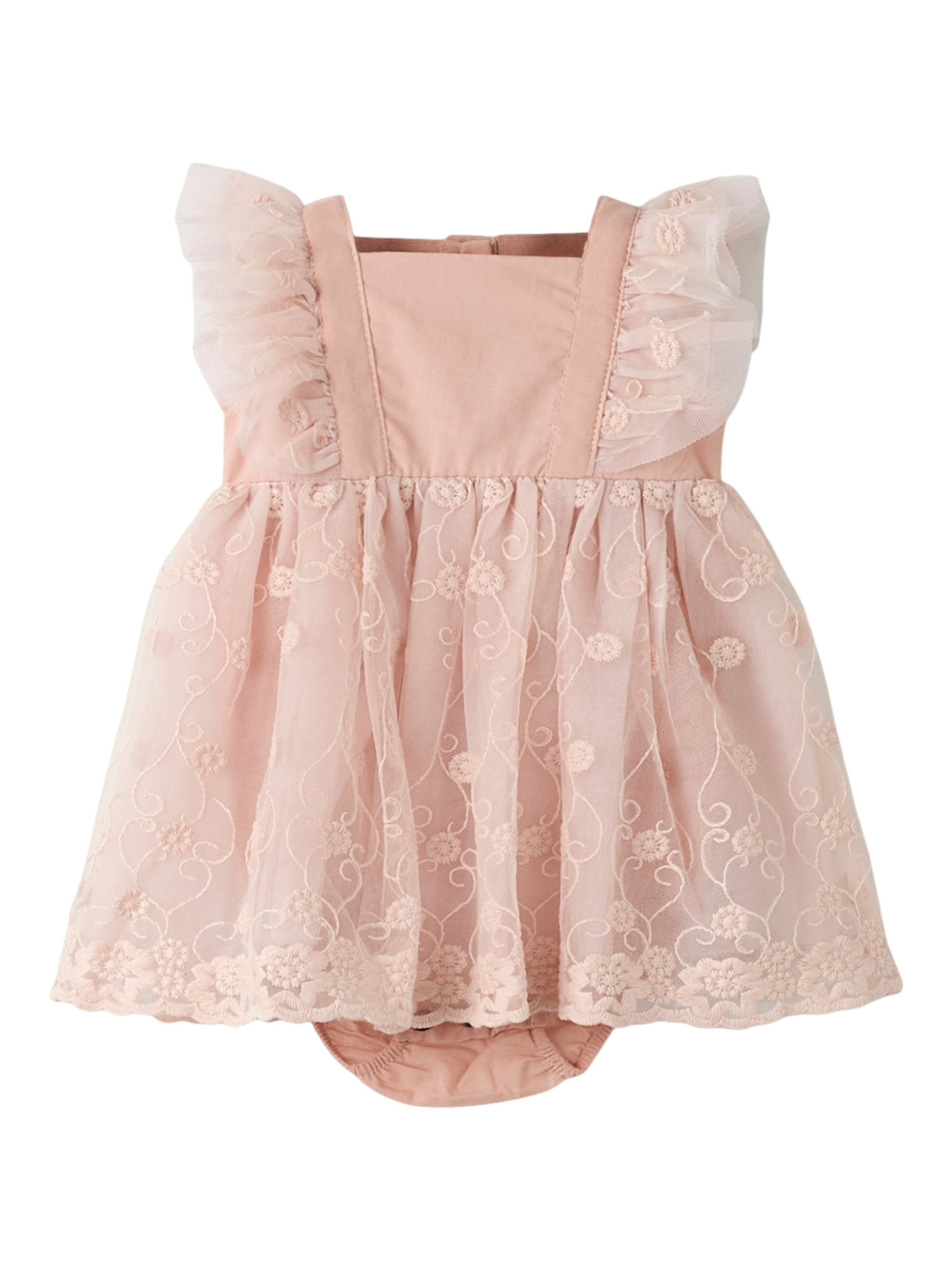 Lil Atelier Feya Tulle Body Dress - Peach Whip -   Cm