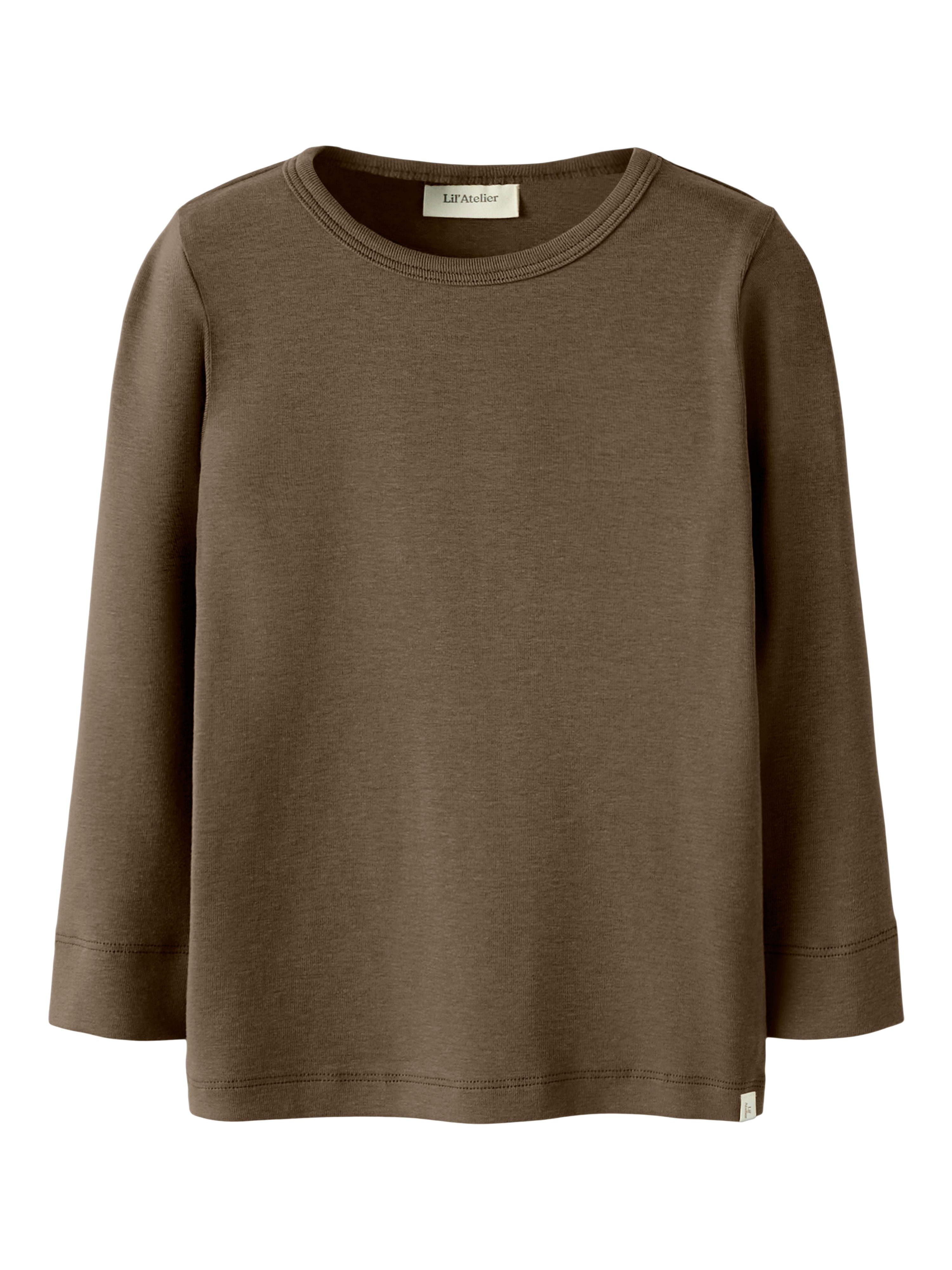 Lil Atelier Gayo Ls Slim Top – Blød børnebluse i Shitake