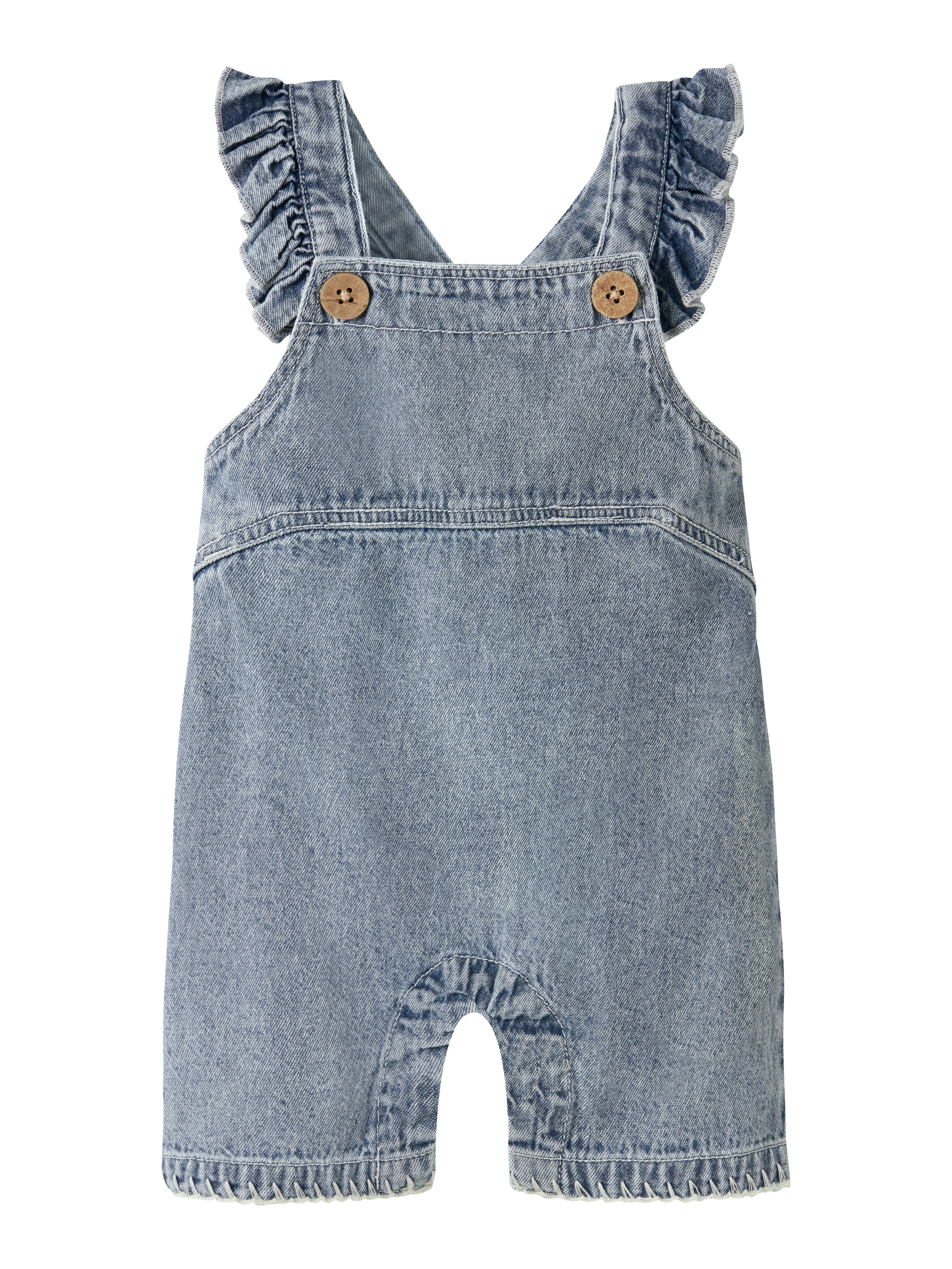 Lil Atelier Funda - Loose Denim Shortall - Medium Blue Denim -   Cm