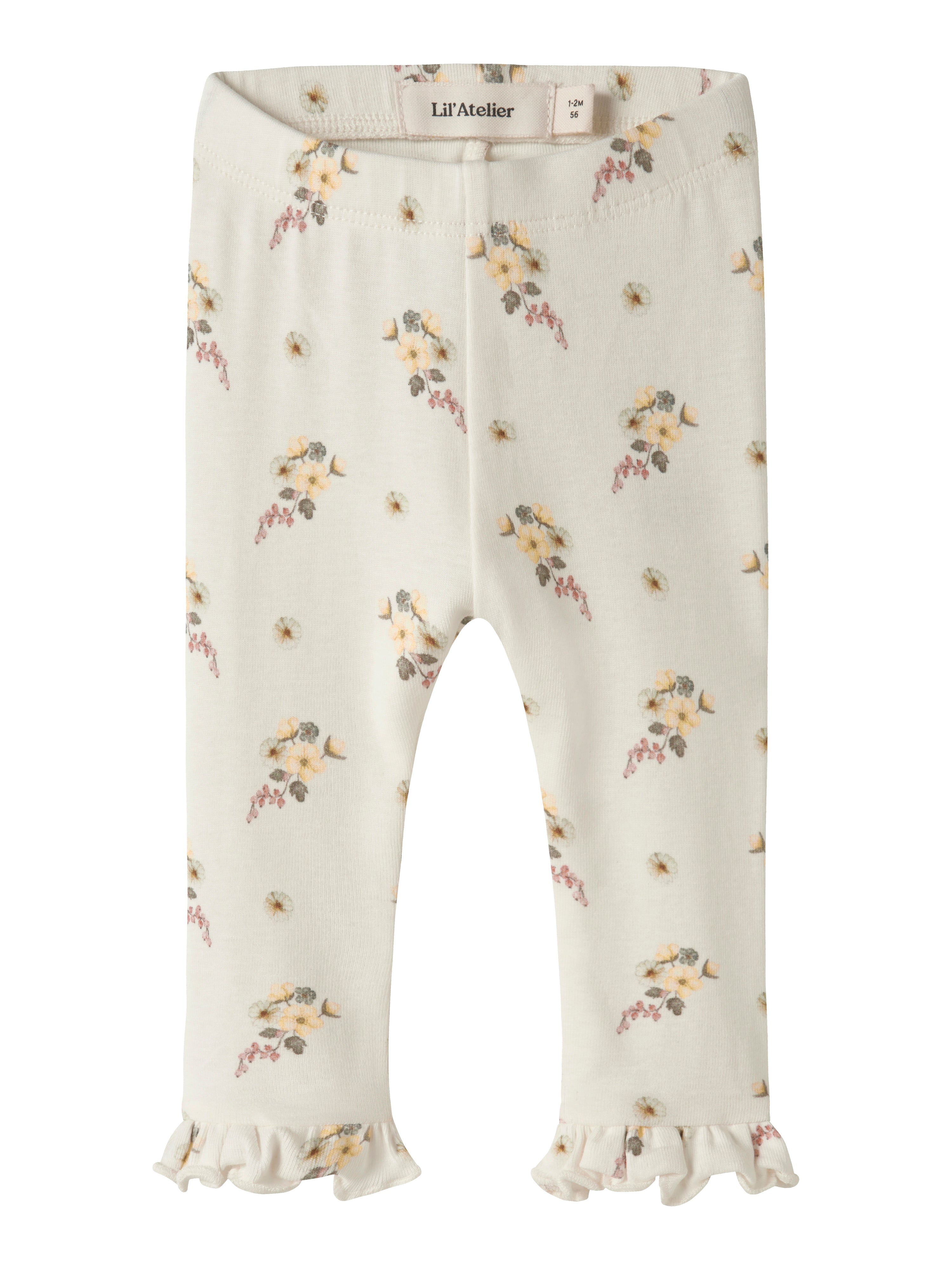 Lil Atelier Gayo Ska Slim Leggings - Coconut Milk Flower -   Cm