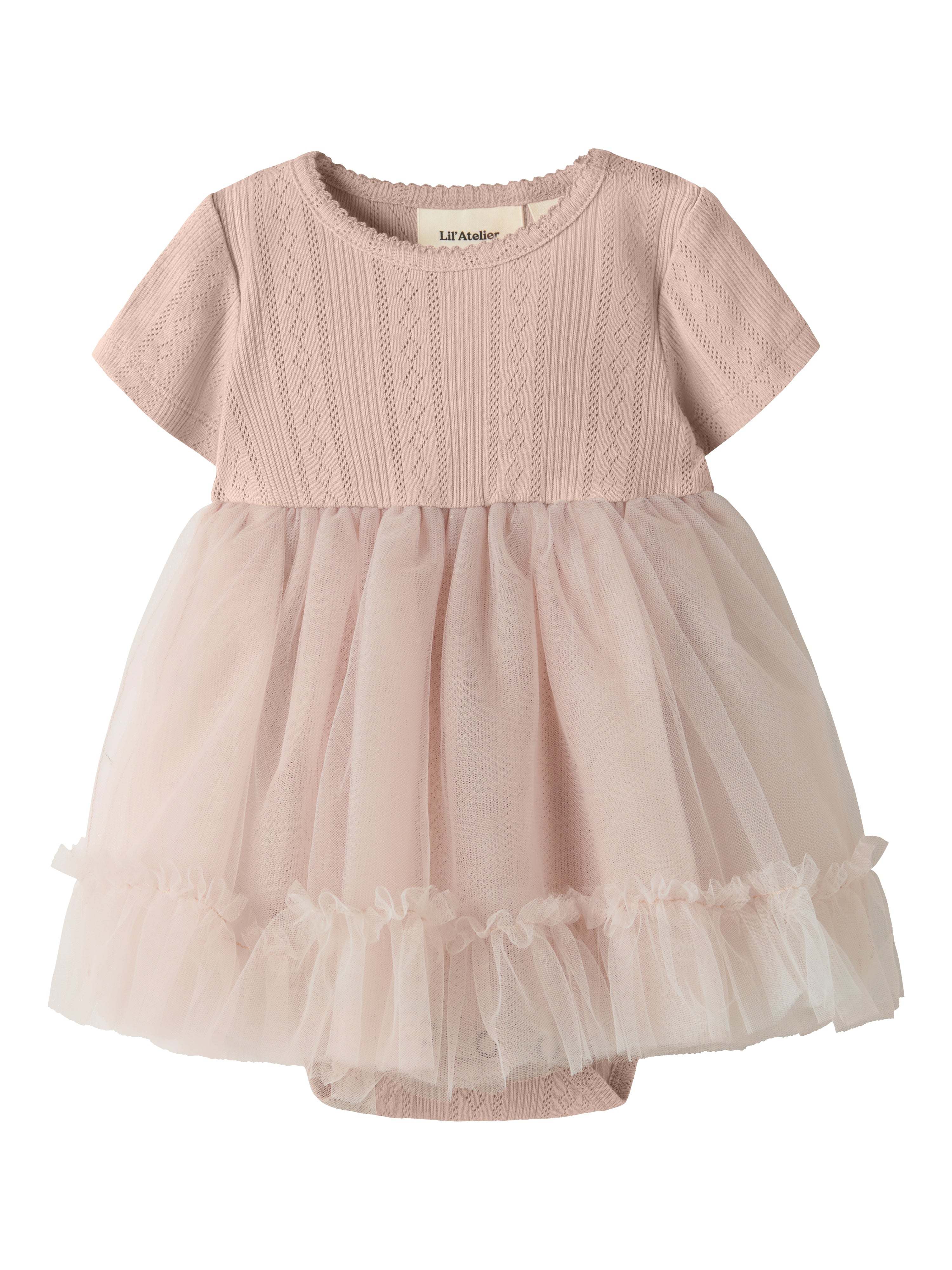 Lil Atelier Fanella Ss Body Tulle Dress - Peach Whip -   Cm