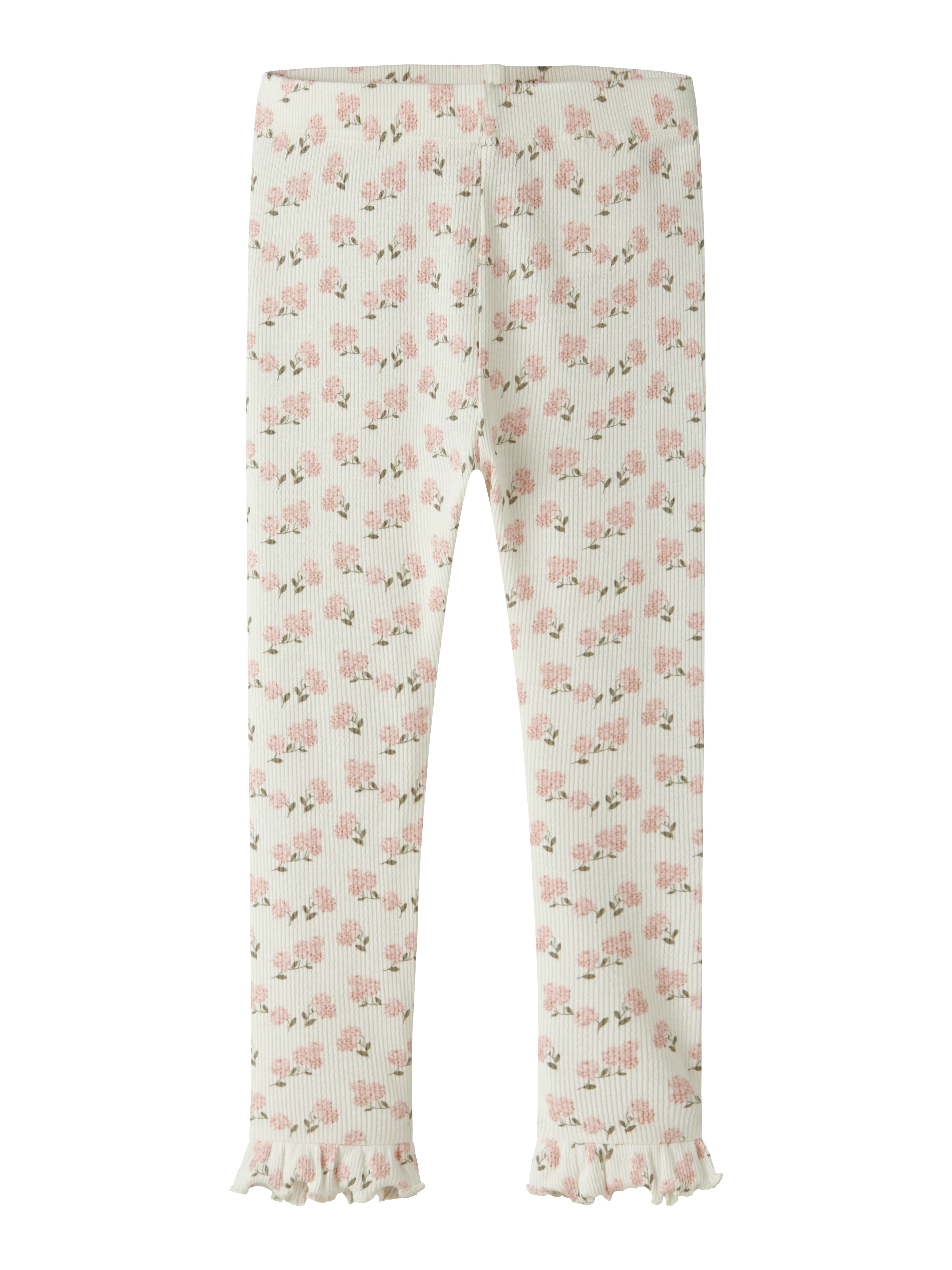 Lil Atelier Gago Kna Slim Leggings - Coconut Milk Hydrangea -   Cm