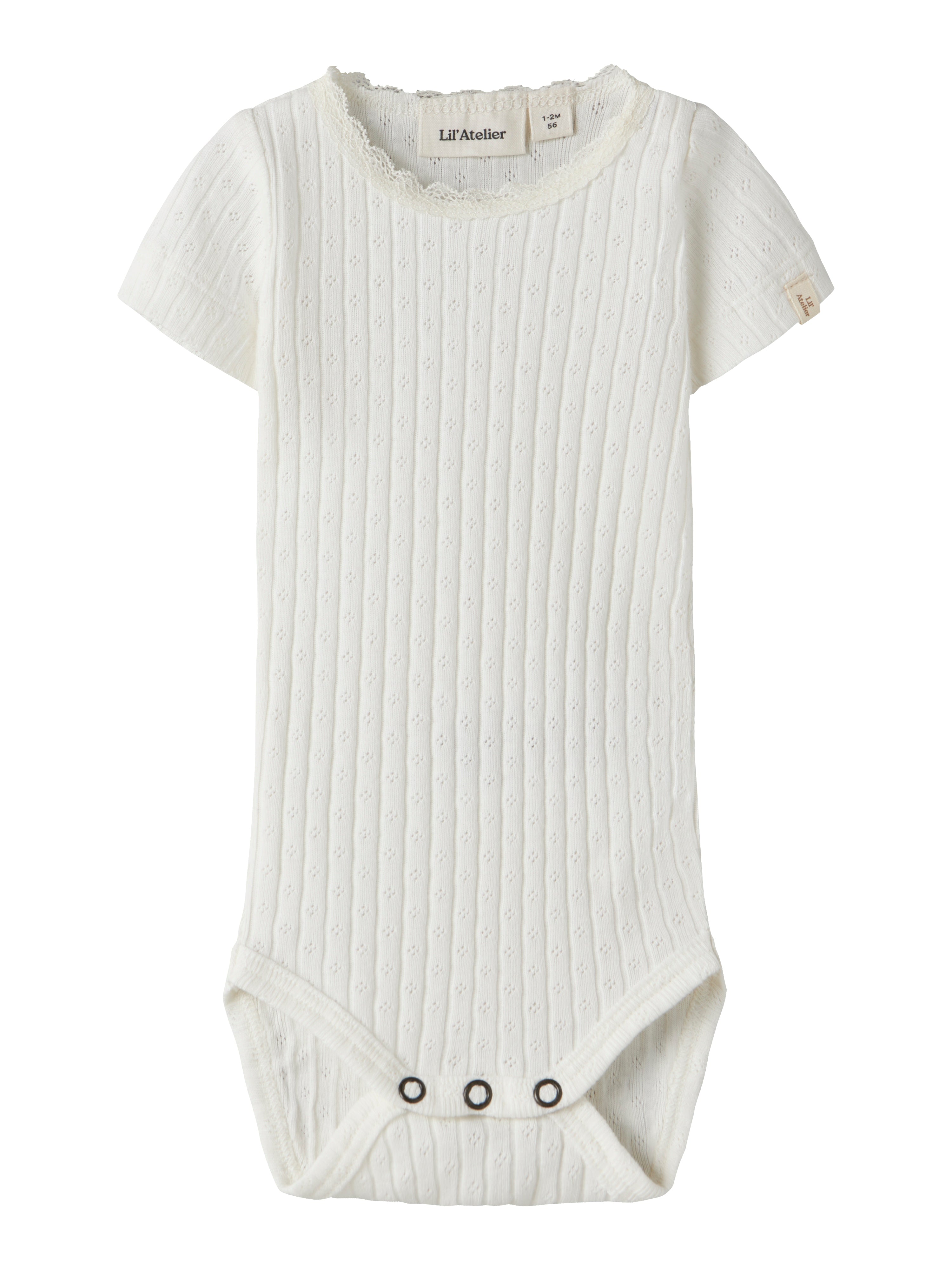 Lil Atelier Haldis Ss Slim Body - Coconut Milk -   Cm