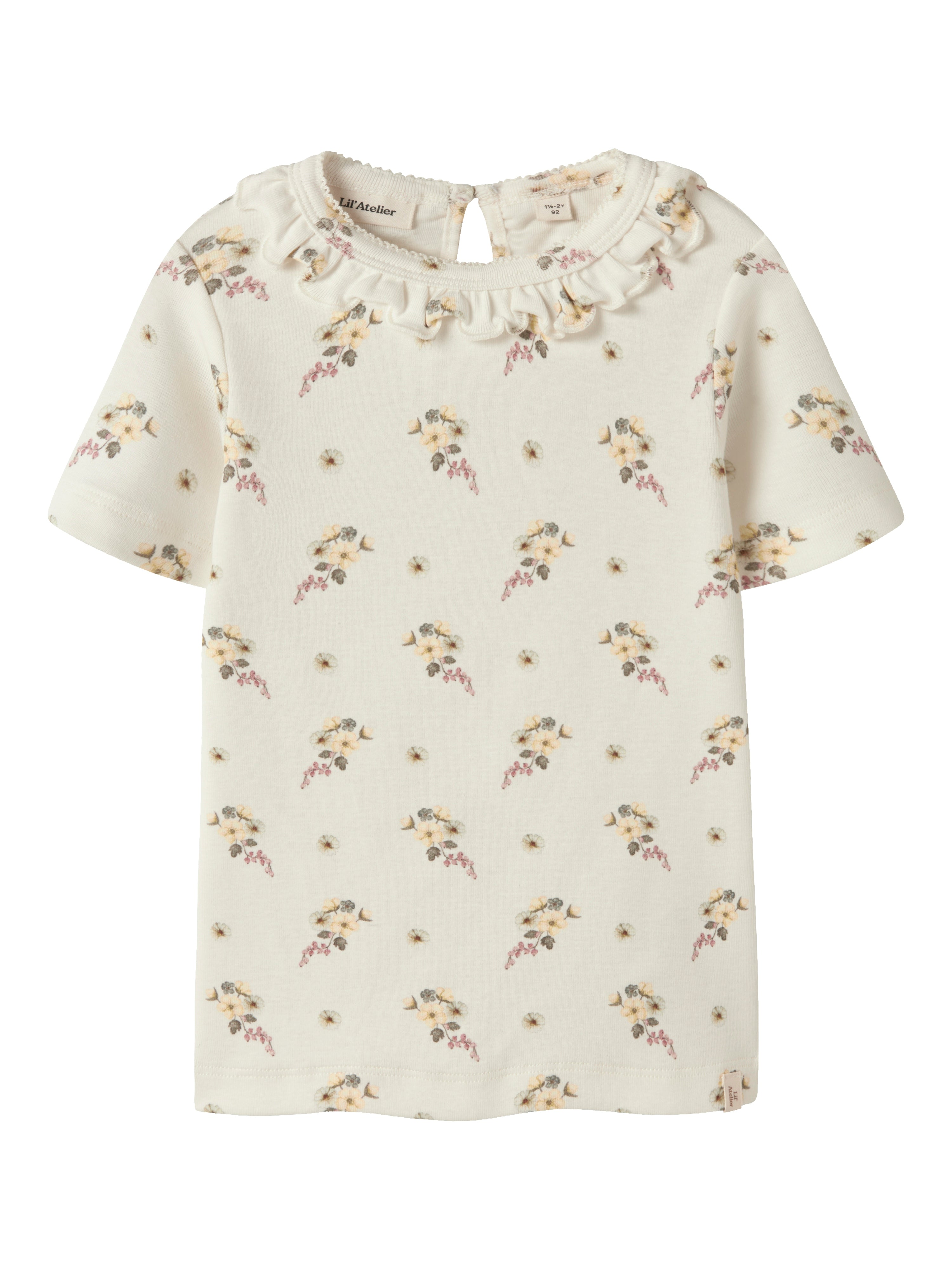 Lil Atelier Gayo Ser Ss Top - Coconut Milk Flower -   Cm