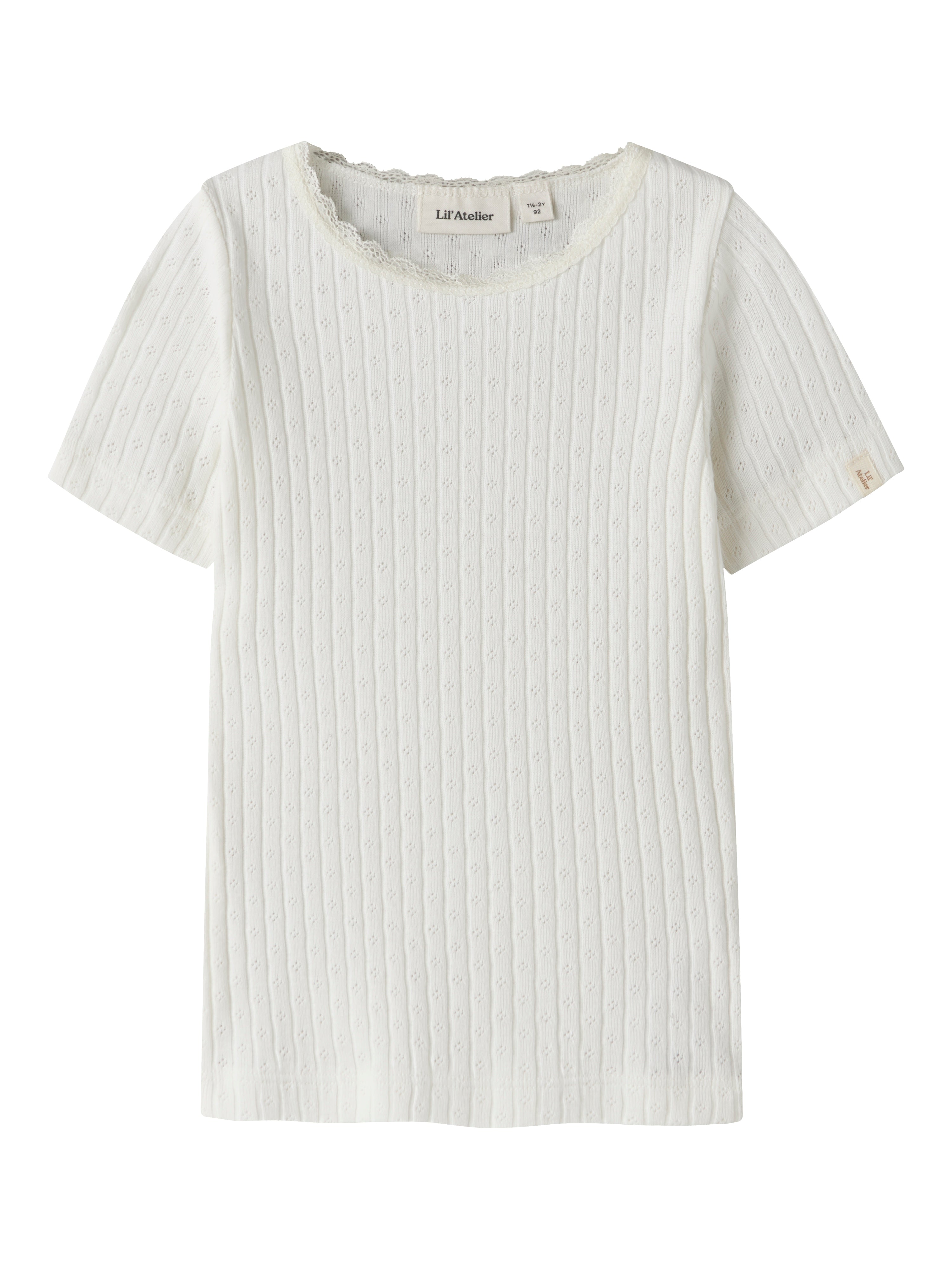 Lil Atelier Haldis Ss Slim Top - Coconut Milk -   Cm