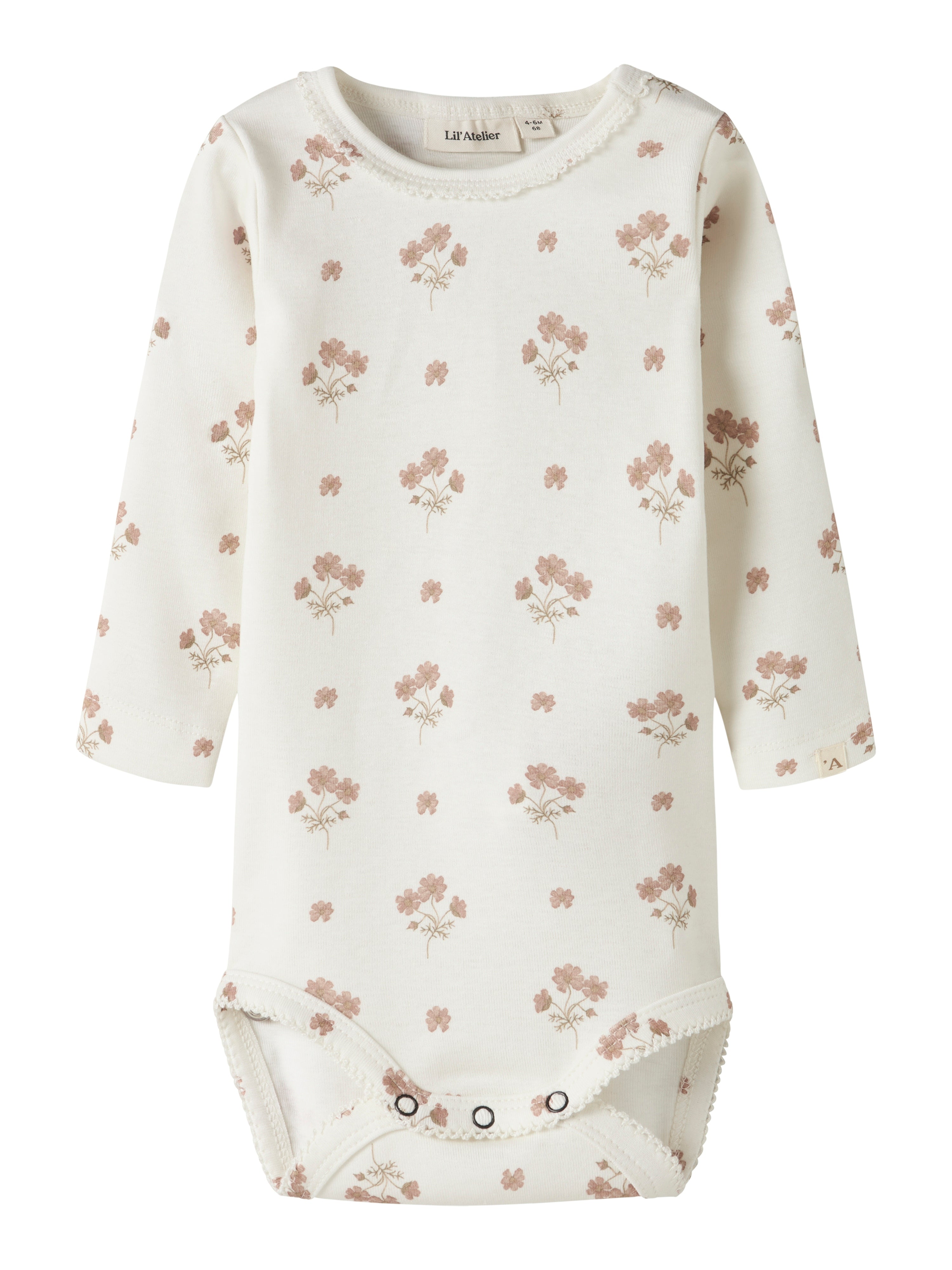Lil Atelier Layo Sig Ls Slim Body - Coconut Milk Flower Pink -   Cm