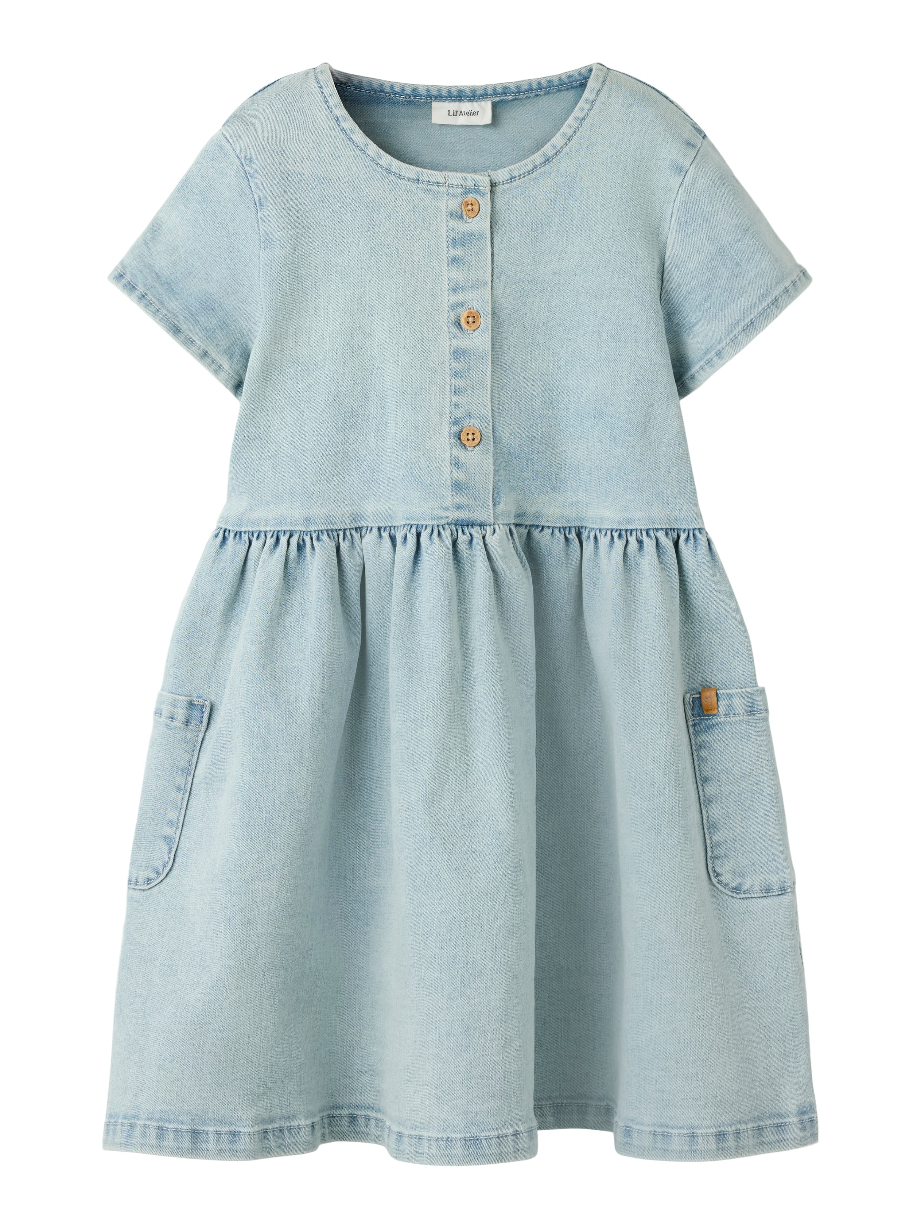 Lil Atelier Frances Ss Dress - Light Blue Denim -   Cm