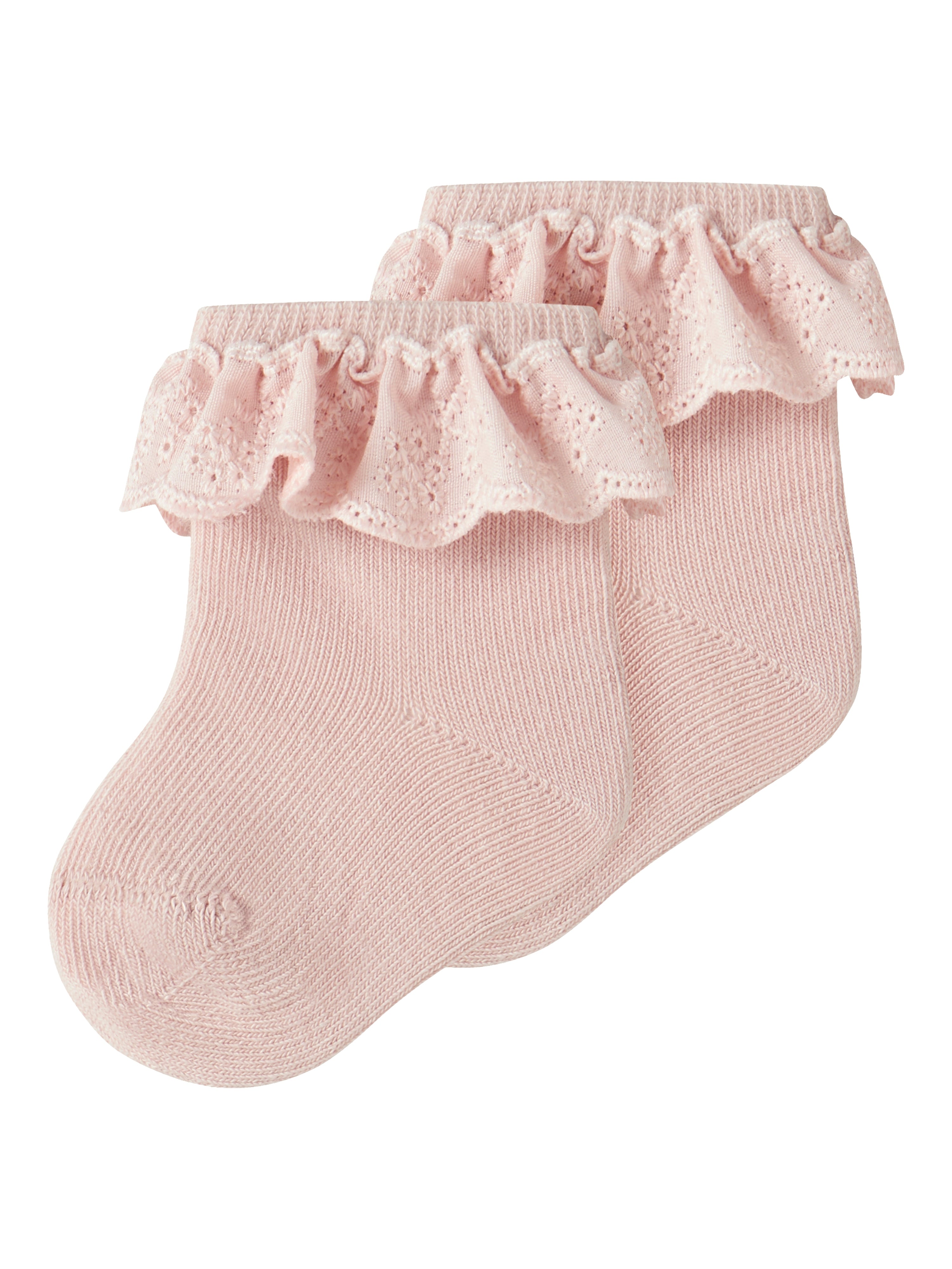 Lil Atelier Dertrud Ankelstrømpe Med Blondekant   Pak - Misty Rose -