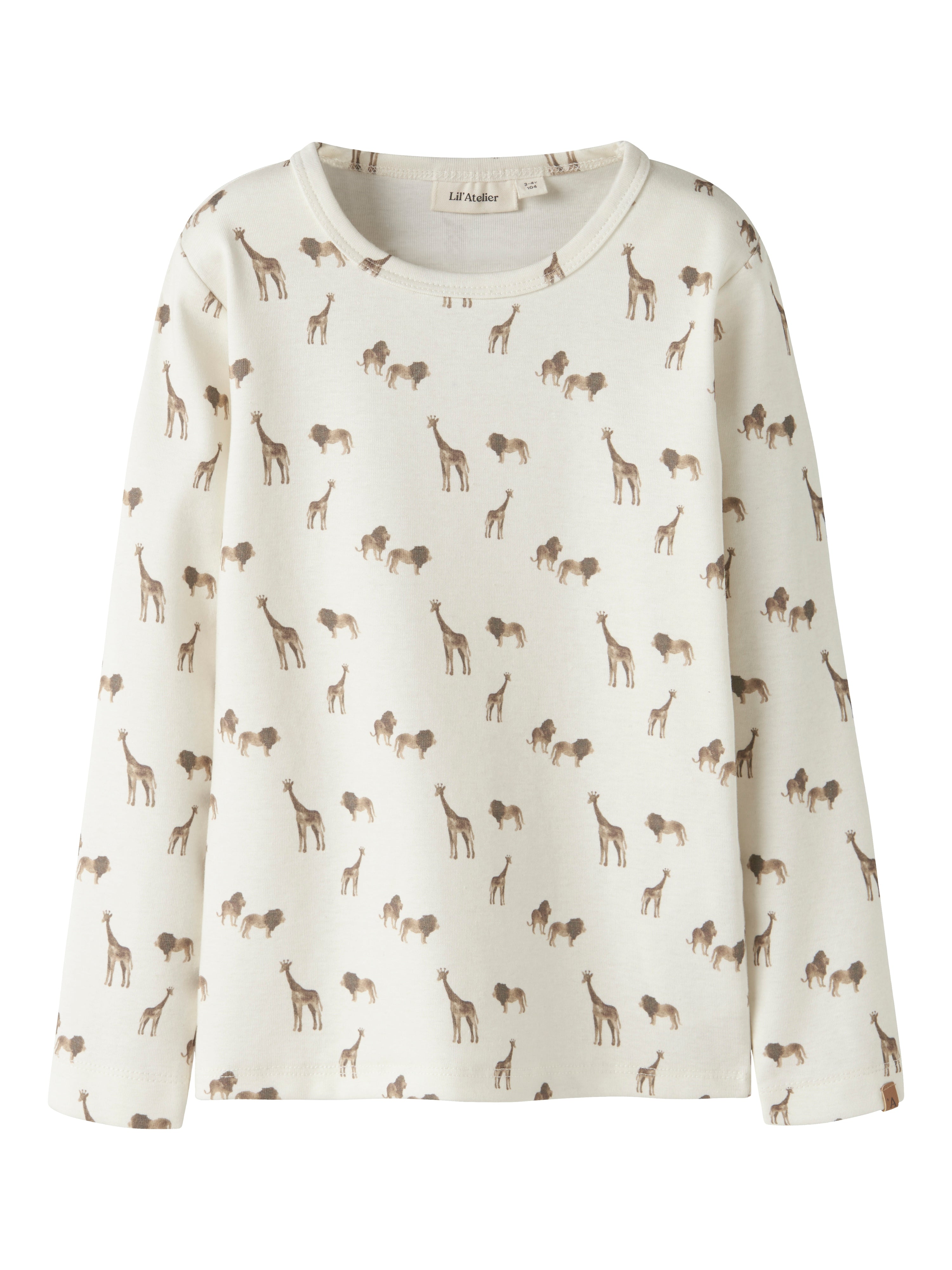 Lil Atelier Layo Geu Ls Slim Top - Coconut Milk Lion -   Cm