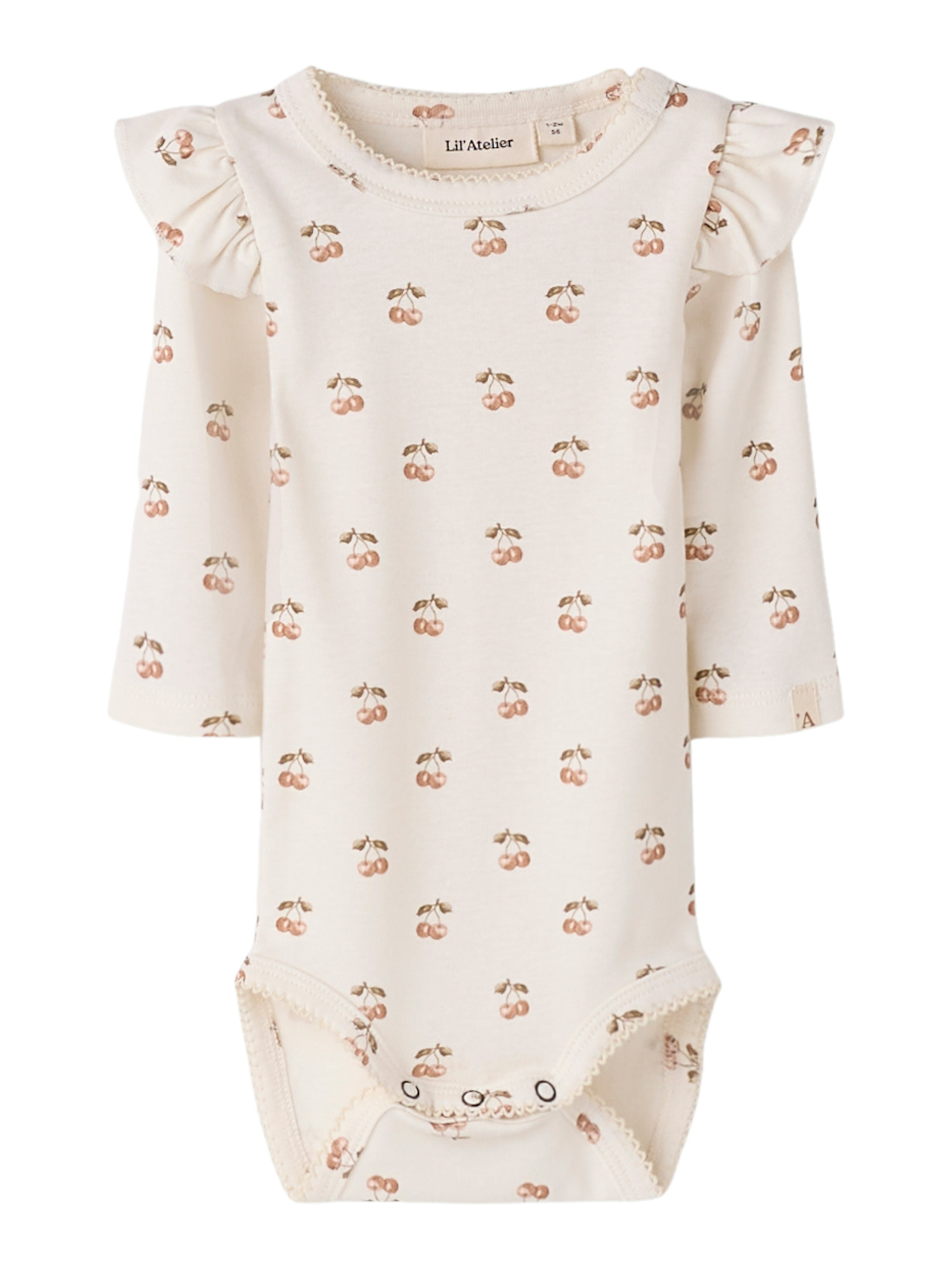 Lil Atelier Layo Kep Ls Slim Body - Coconut Milk Cherry -   Cm