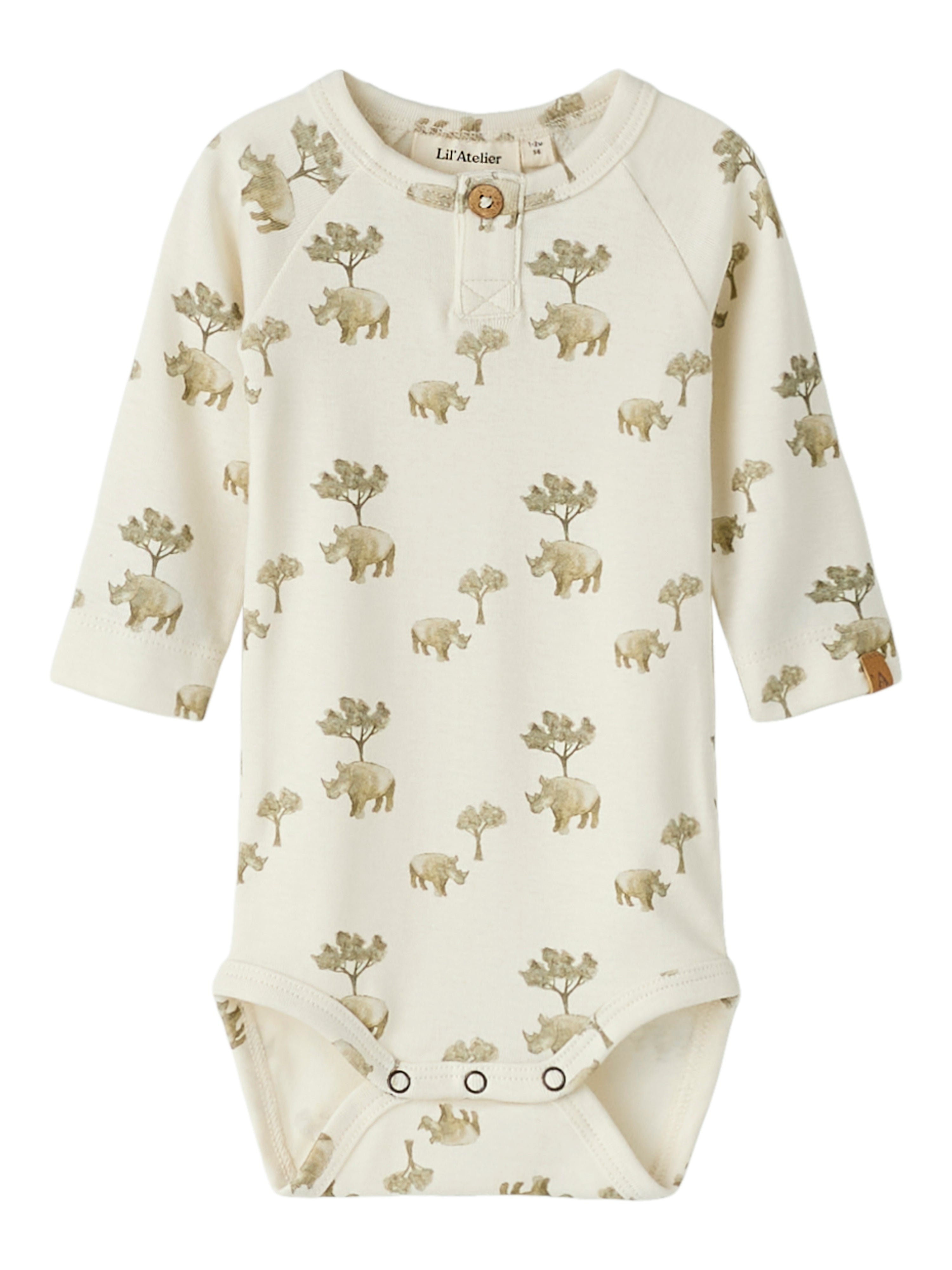 Lil Atelier Layo Ls Slim Body - Coconut Milk Rhino -   Cm