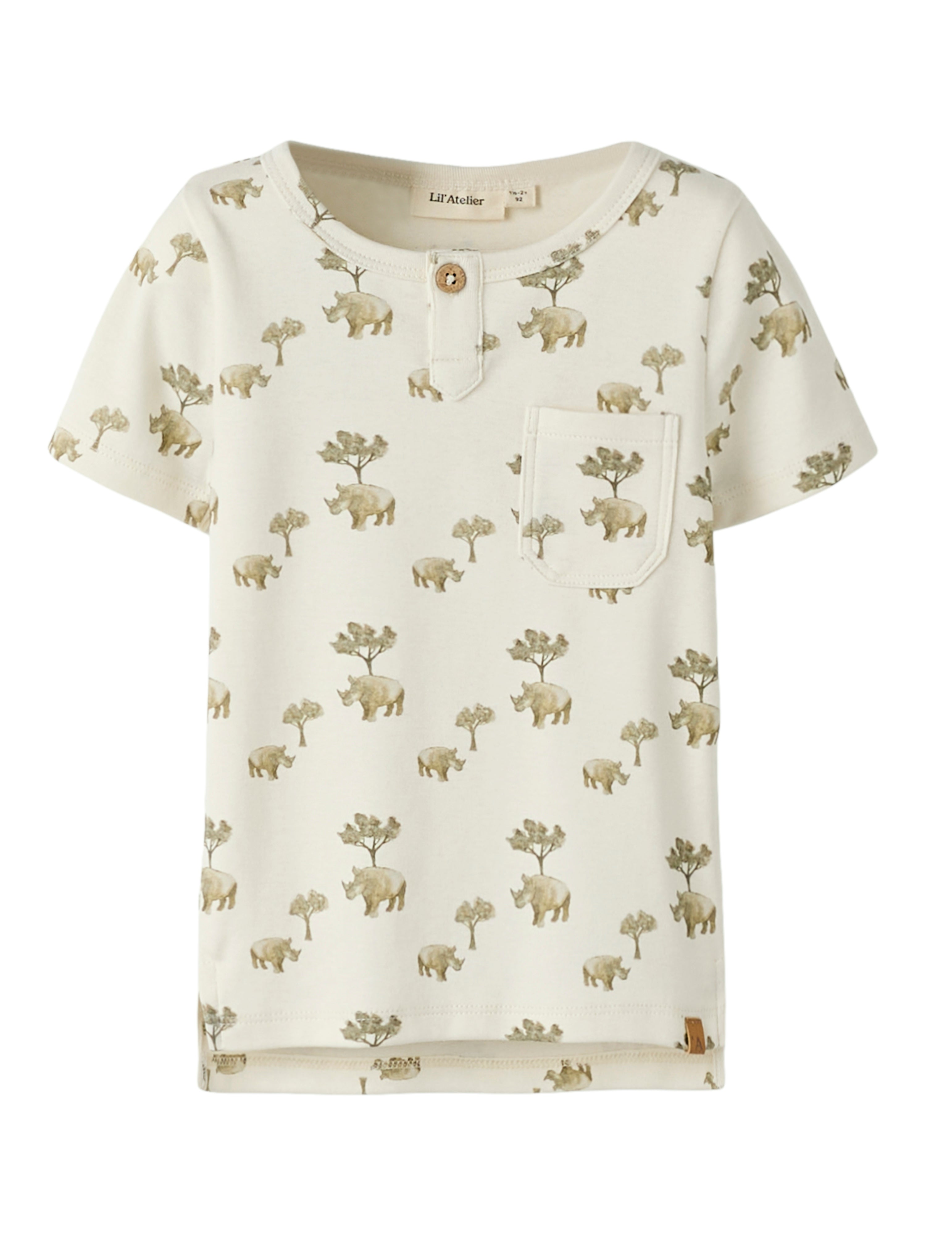 Lil Atelier Layo Ss Slim Top - Coconut Milk Rhino -   Cm