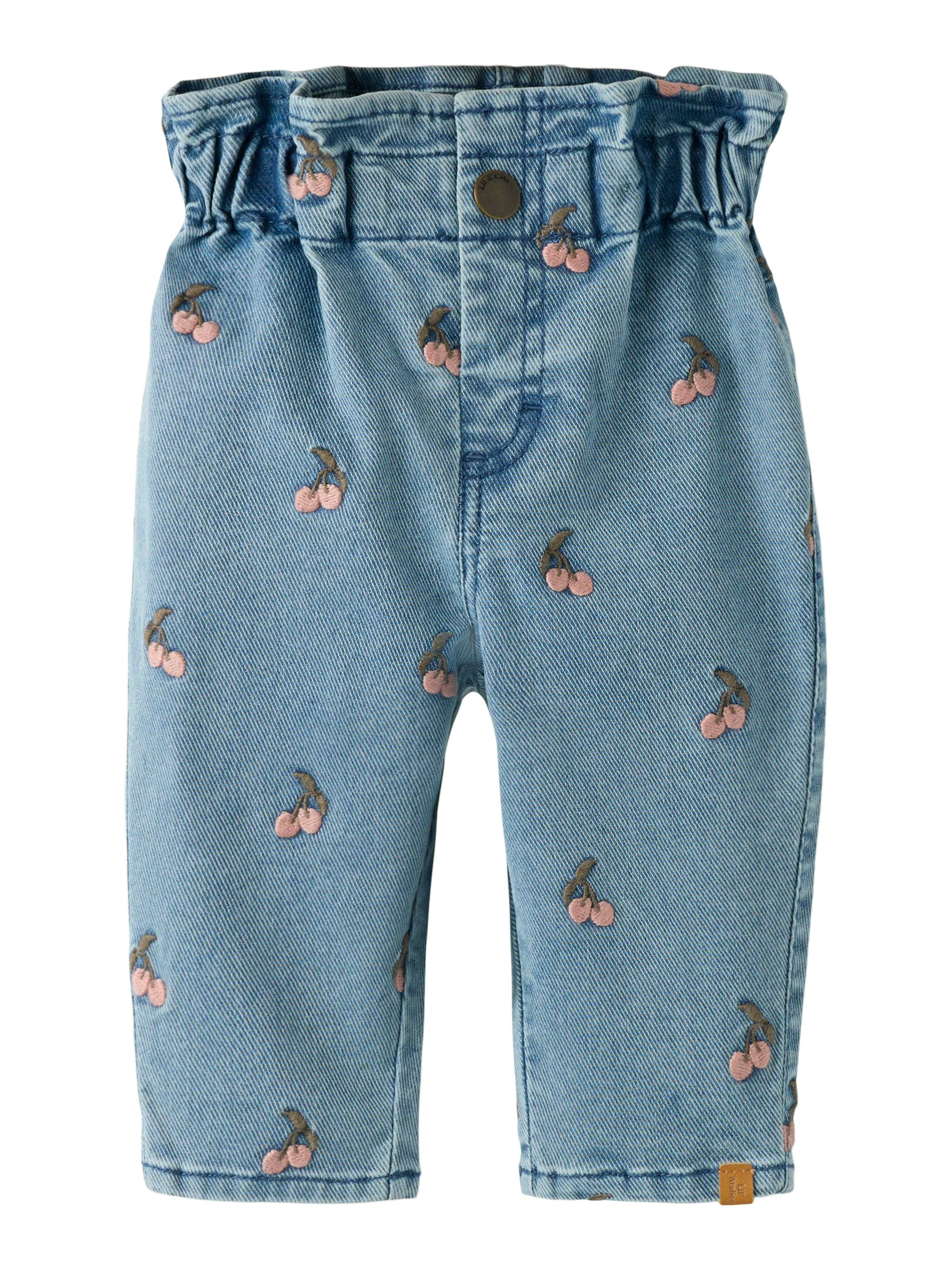 Lil Atelier Deva Loose Emb Jeans - Medium Blue Denim Cherry -   Cm