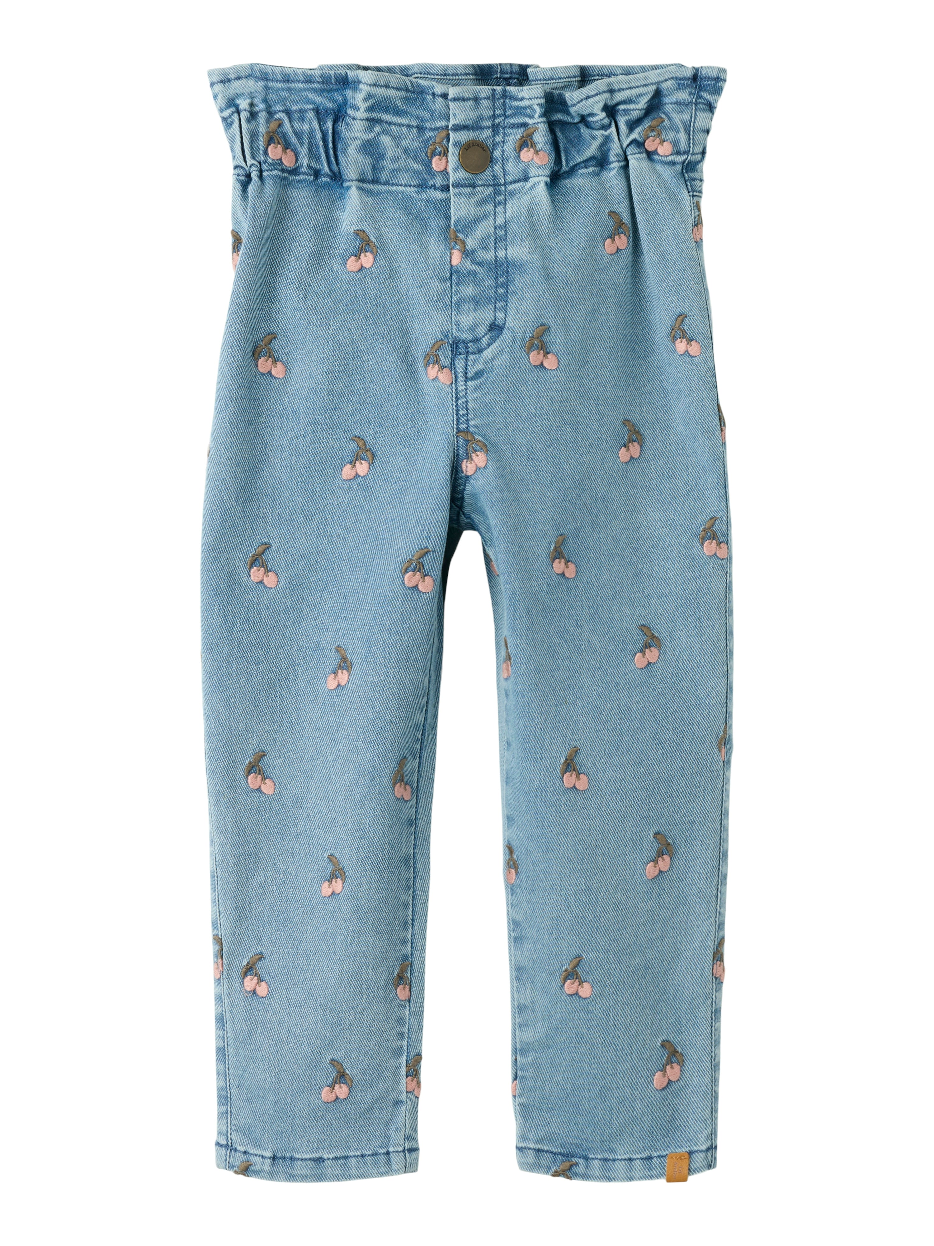 Lil Atelier Deva Loose Emb Jeans - Medium Blue Denim Cherry -   Cm