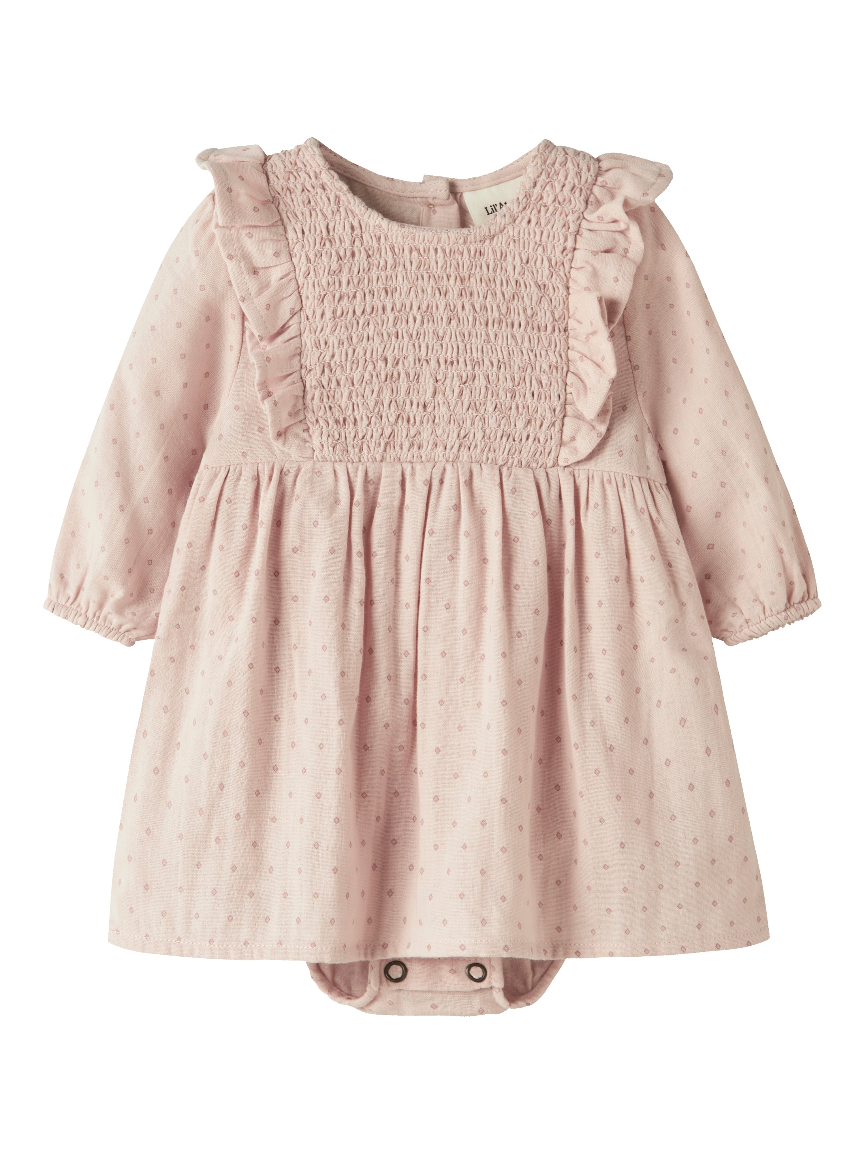 Lil Atelier Dembe Ls Loose Body Dress - Peach Whip -   Cm