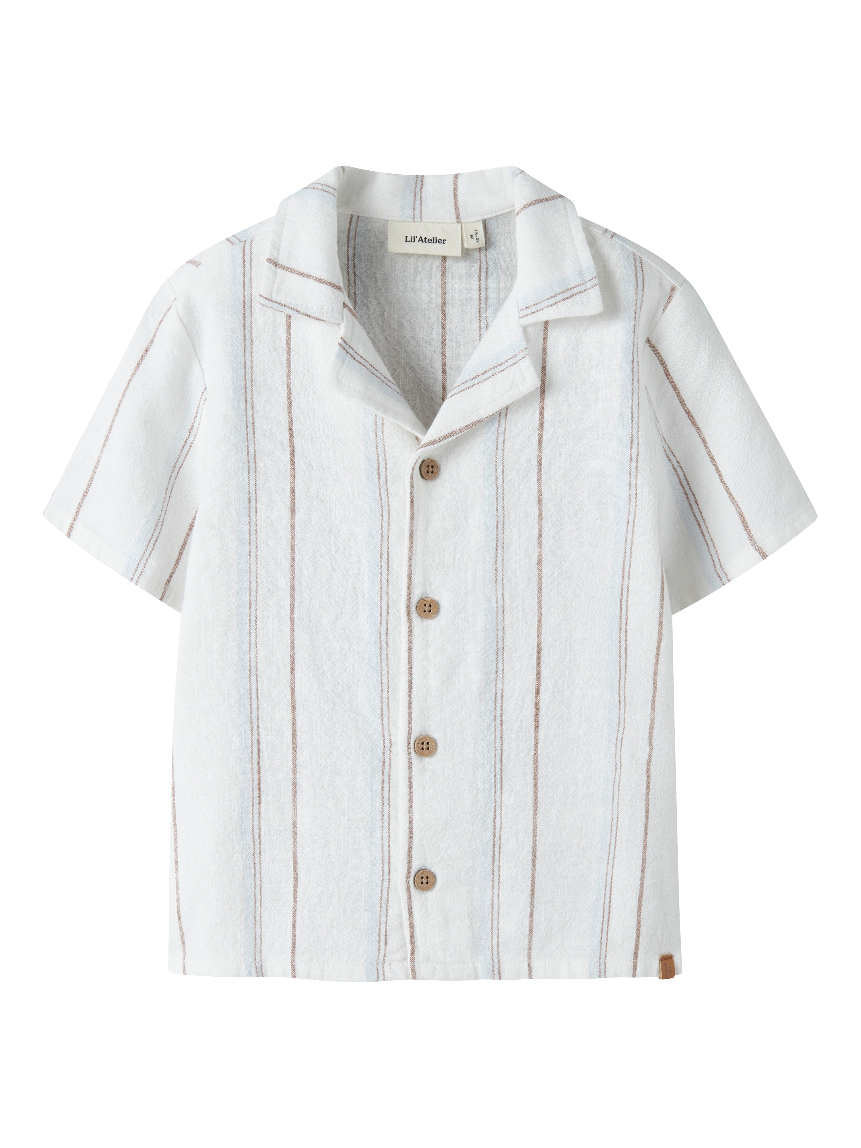Lil Atelier Jeran - Ss Loose Shirt - Coconut Milk -   Cm