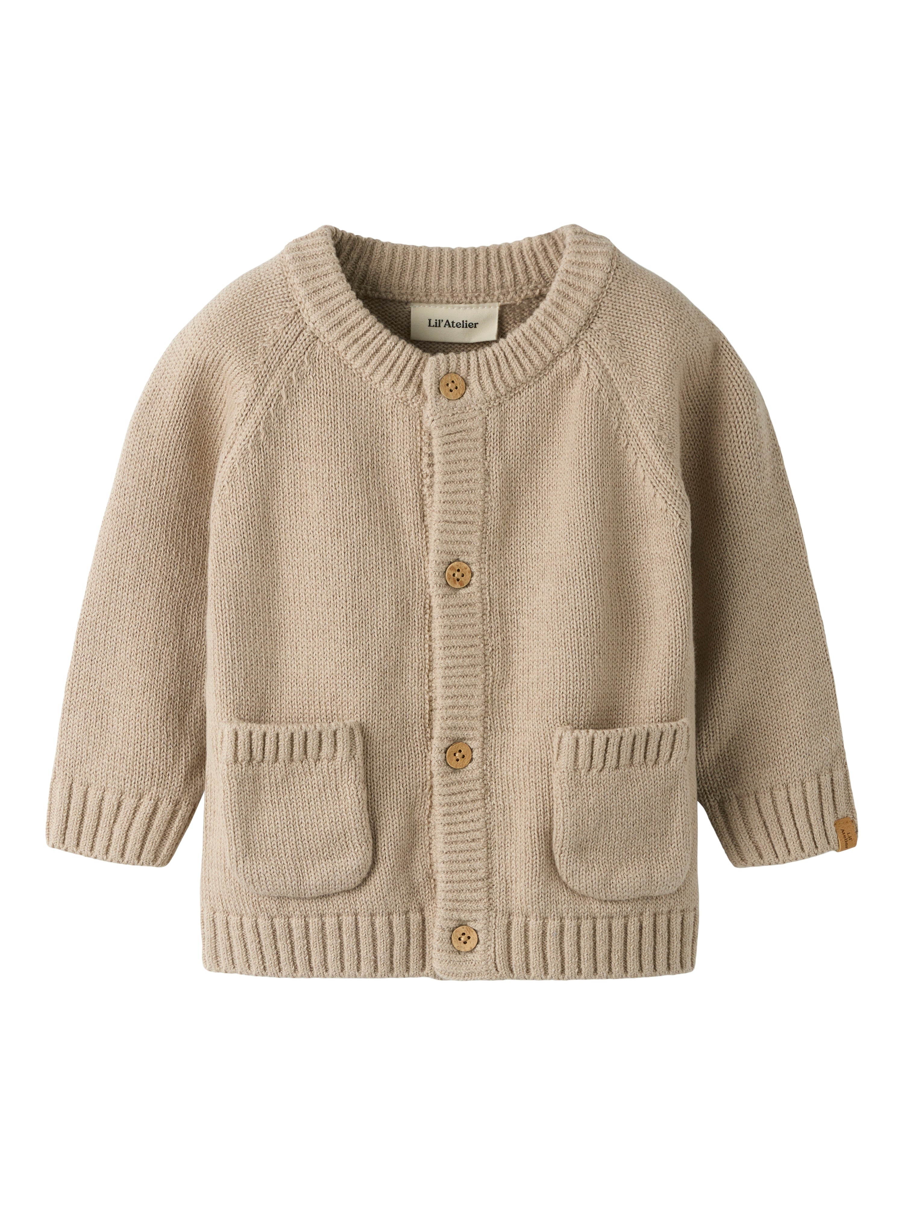 Lil Atelier Fogon Ls Knit Cardigan - Oxford Tan -   Cm