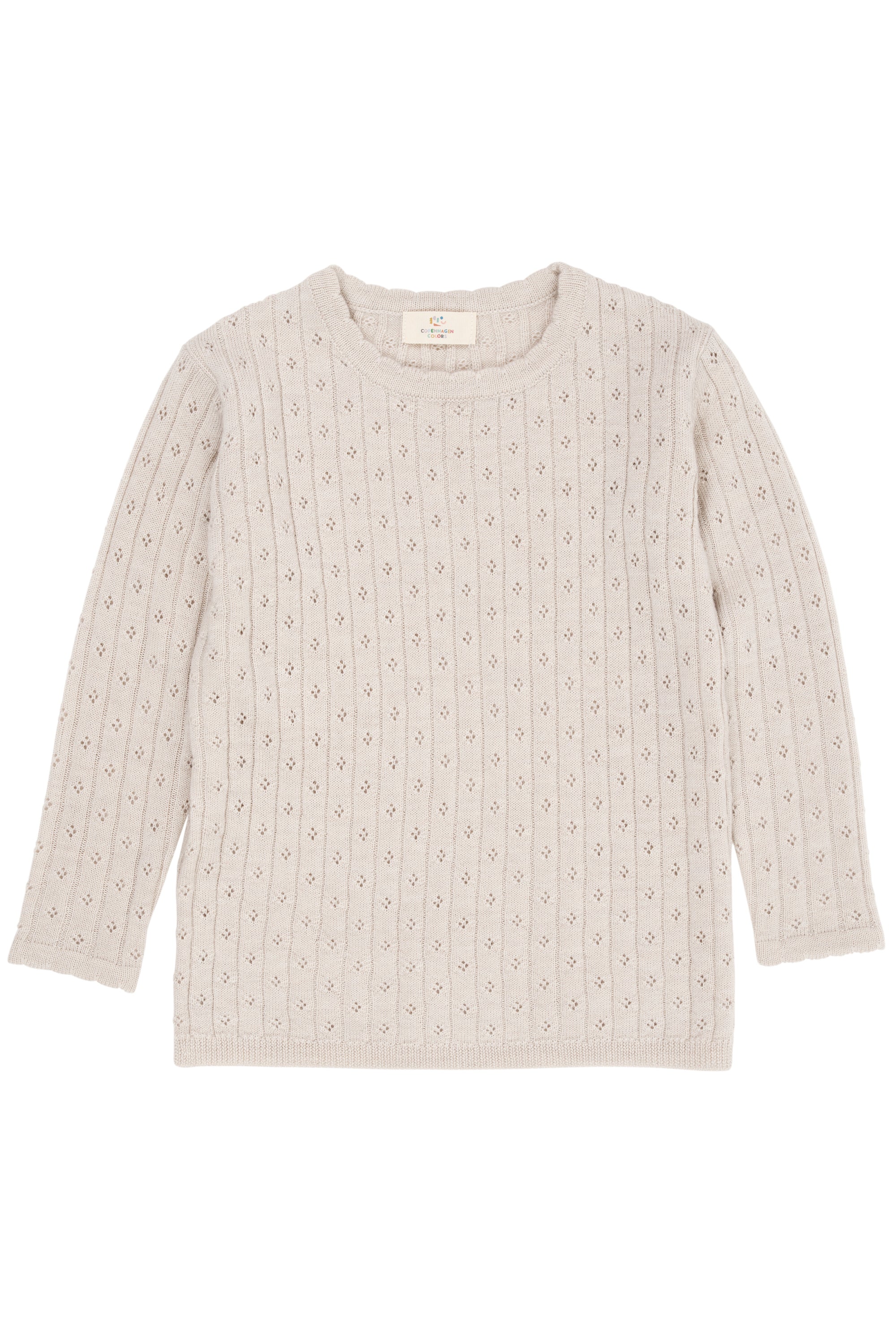 Copenhagen Colors Merino Bluse – Lys Creme Melange Tilbud
