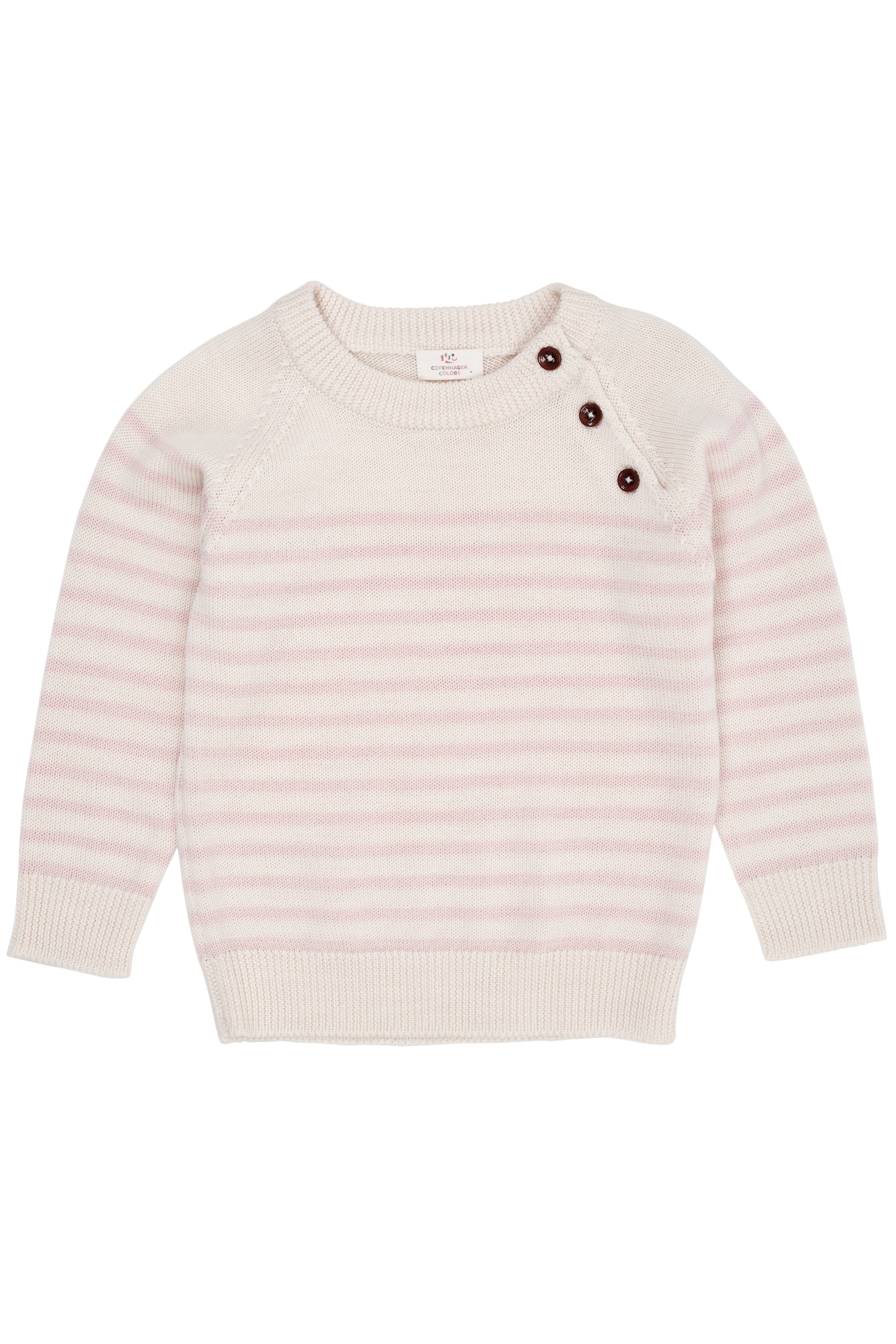 Copenhagen Colors Merino Stribet Pullover – Creame Dusty Rose