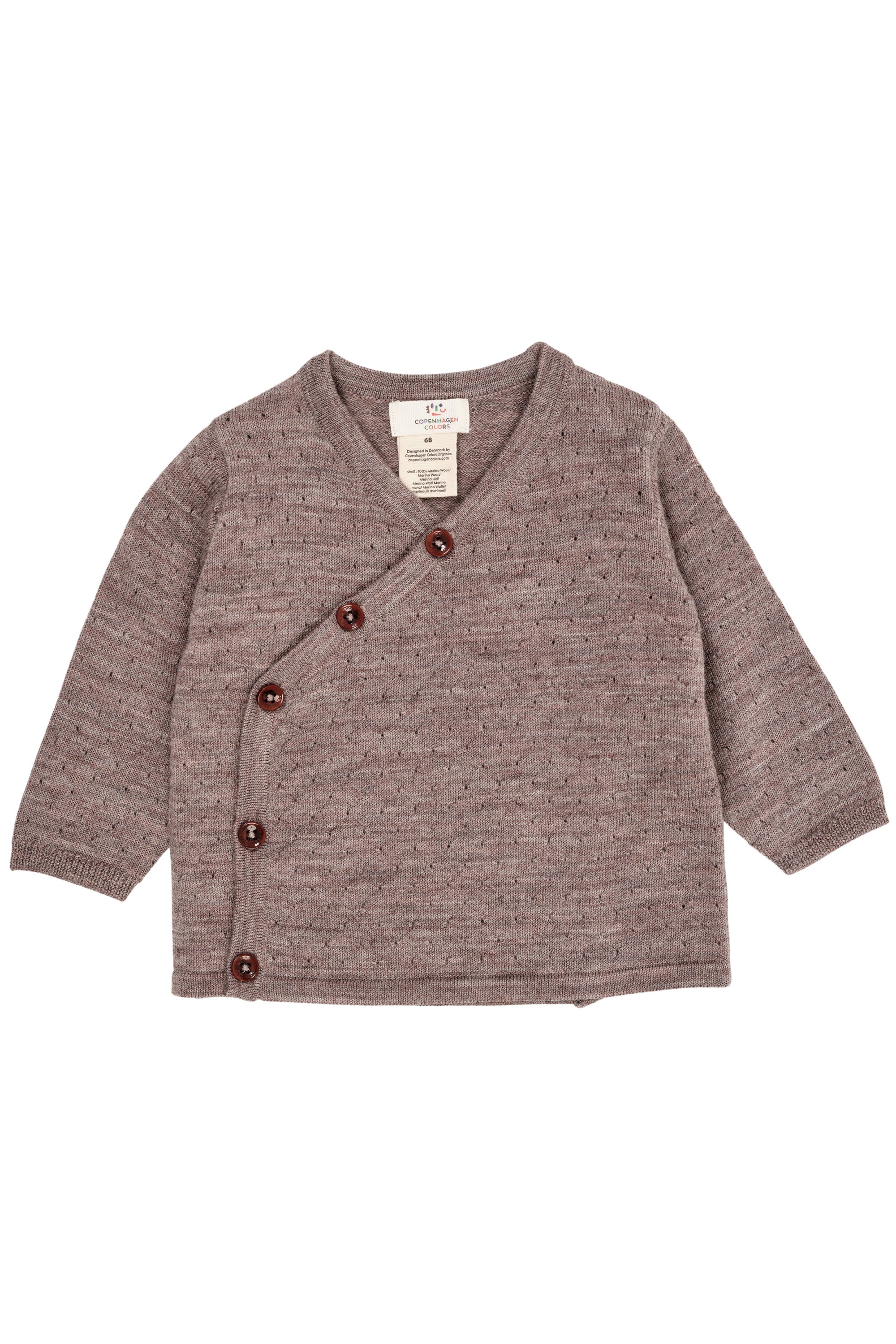 Copenhagen Colors Merino Cardigan – Naturlig Melange 50 Cm
