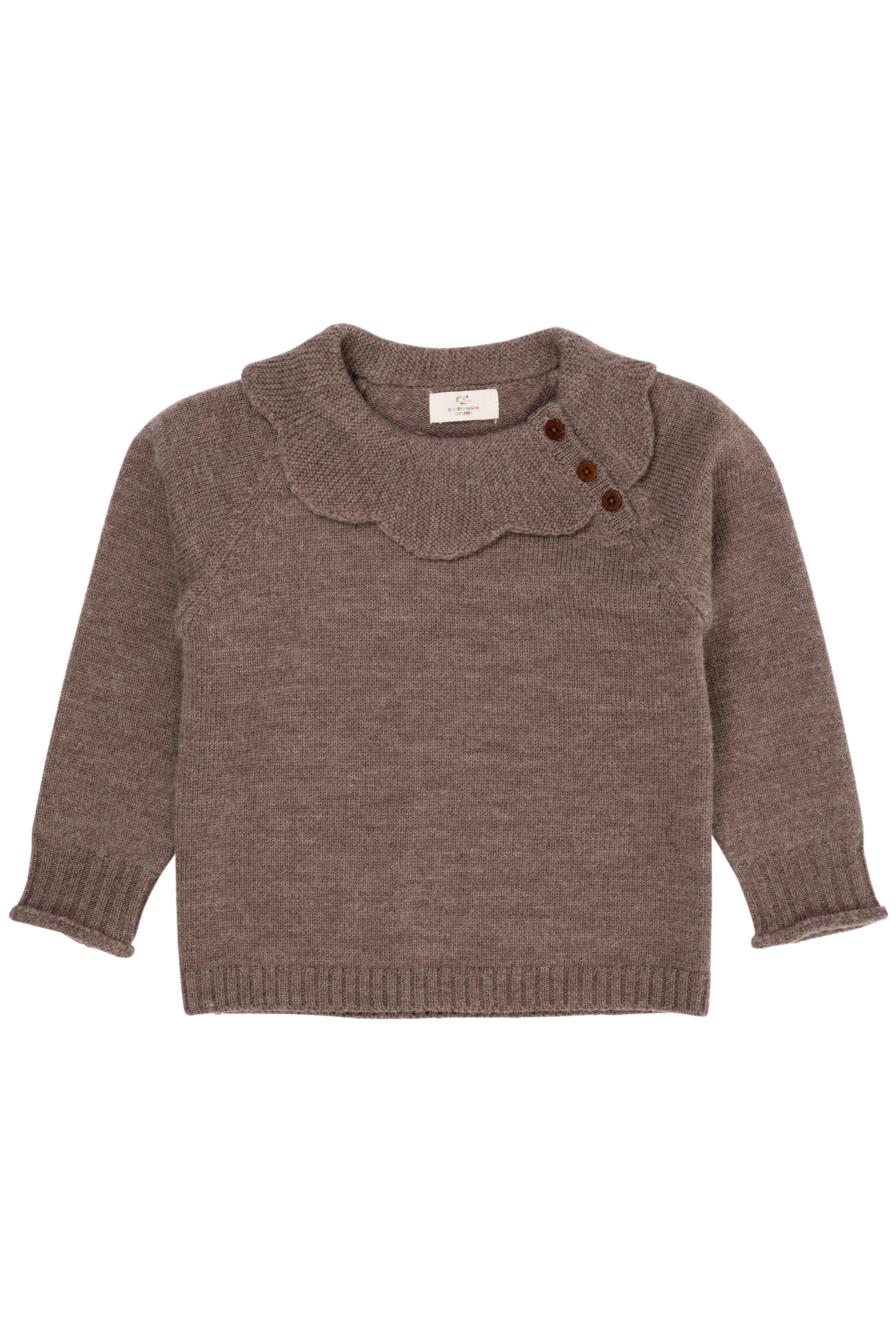Elegant Merino Bluse med Blomsterkrave fra Copenhagen Colors