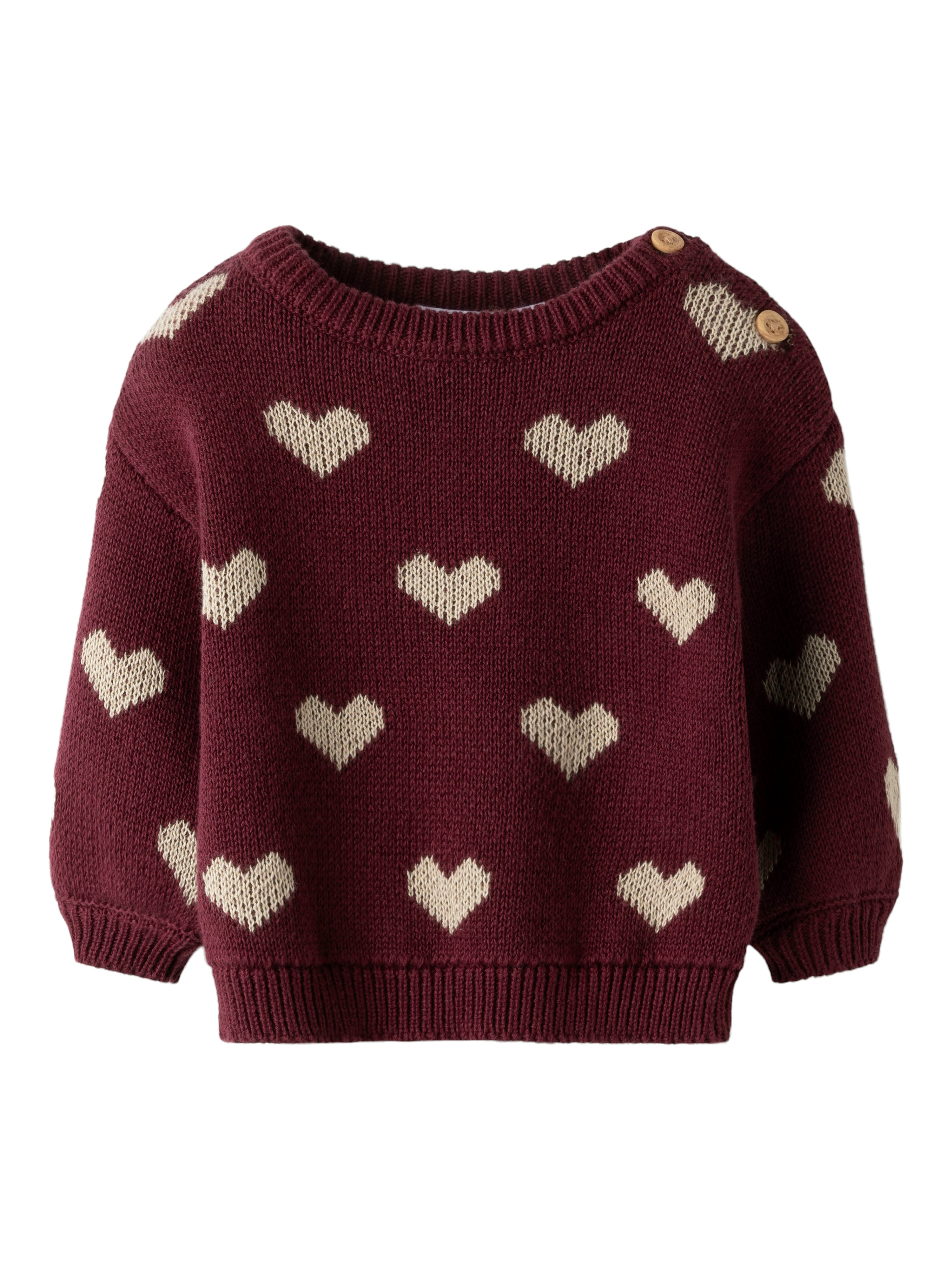 Name It Oana Strikbluse - Bourgogne - Økologisk Bomuld