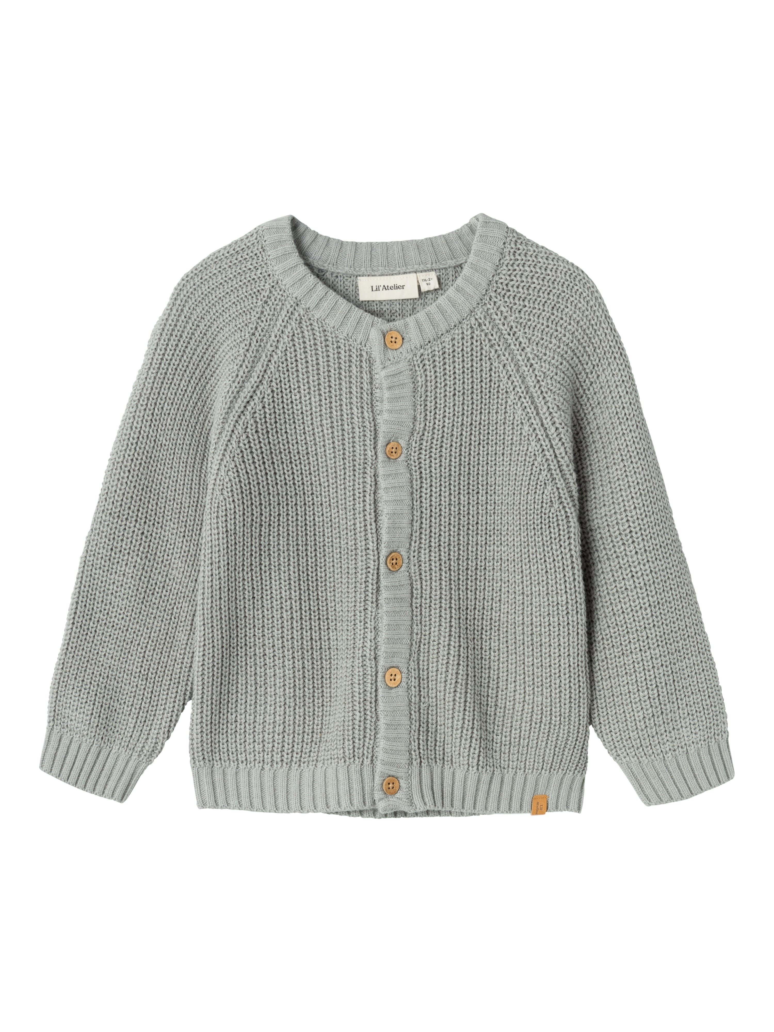 Lil Atelier Emlen Lin Strik Cardigan - Limestone Tilbud!