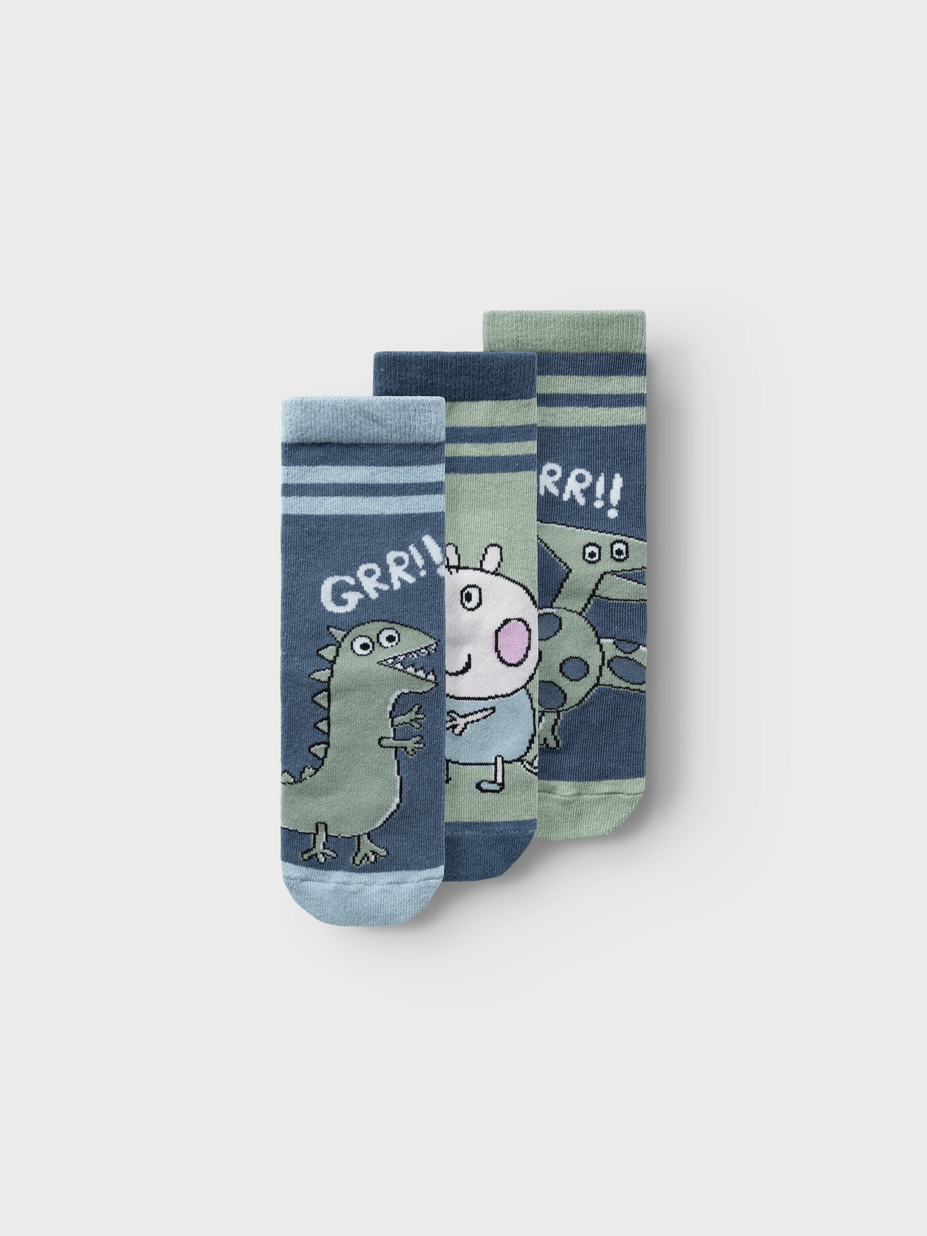 Name It Adinis Gurli Gris Strømper – 3 Pak Bering Sea