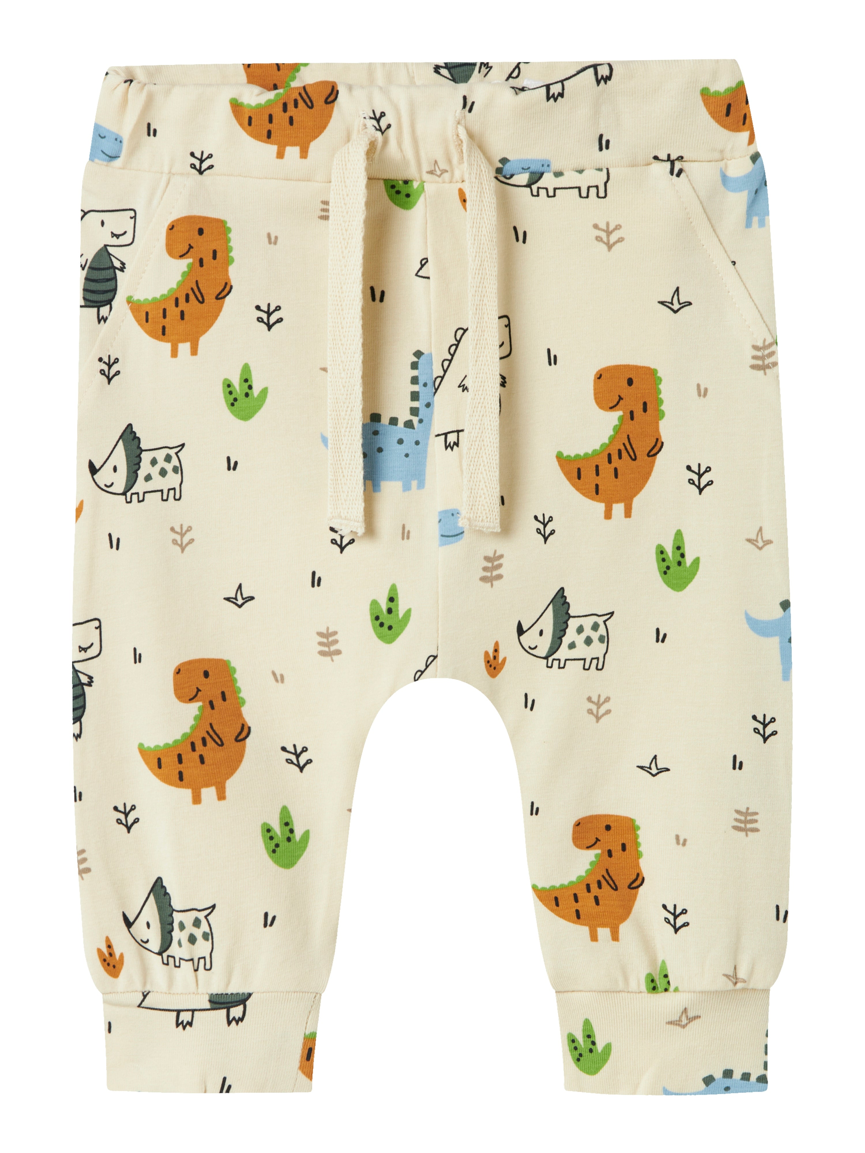 Name It Vroels Dinosaur Bukser i Sand - Sjovt Design!