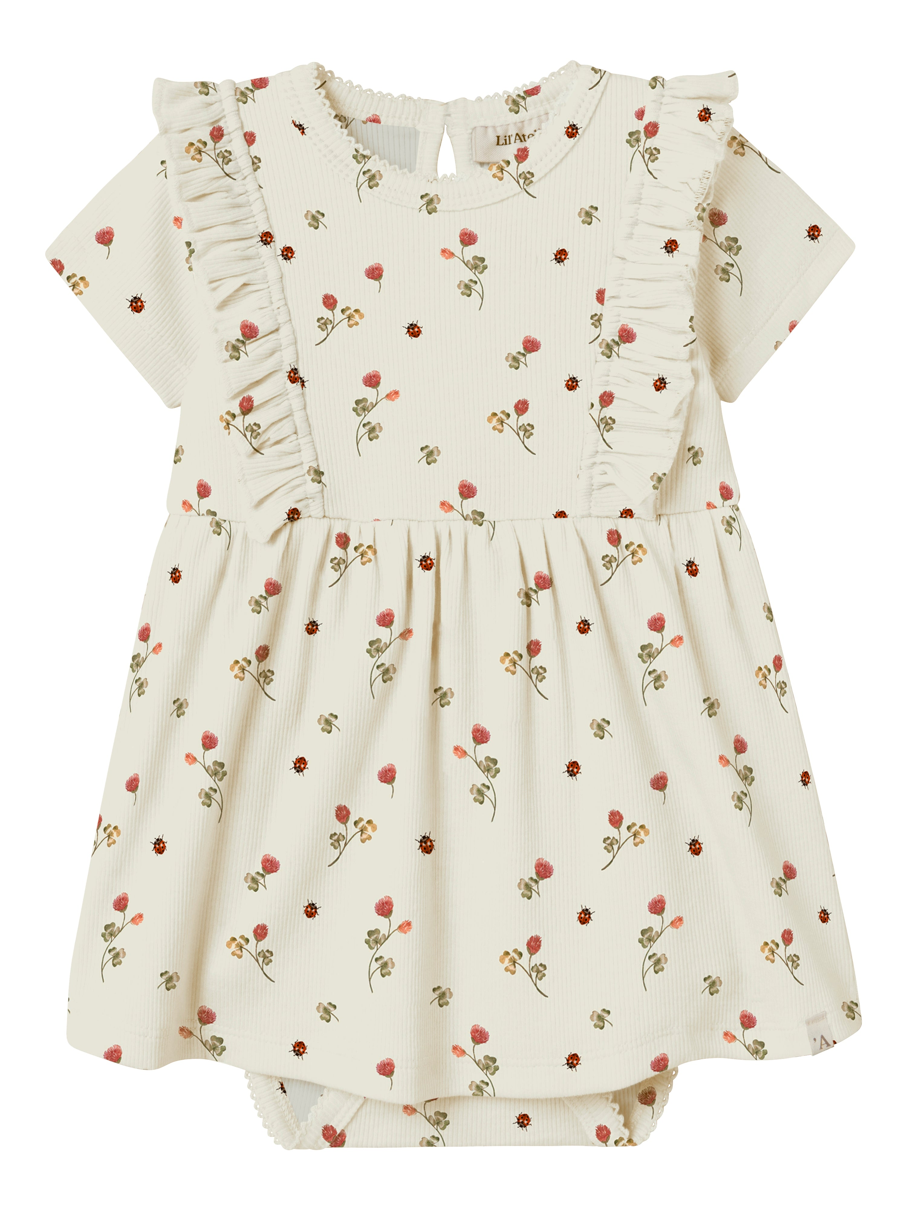 Lil Atelier Lavo Ena Bodydress – Turtledove med Blomsterprint