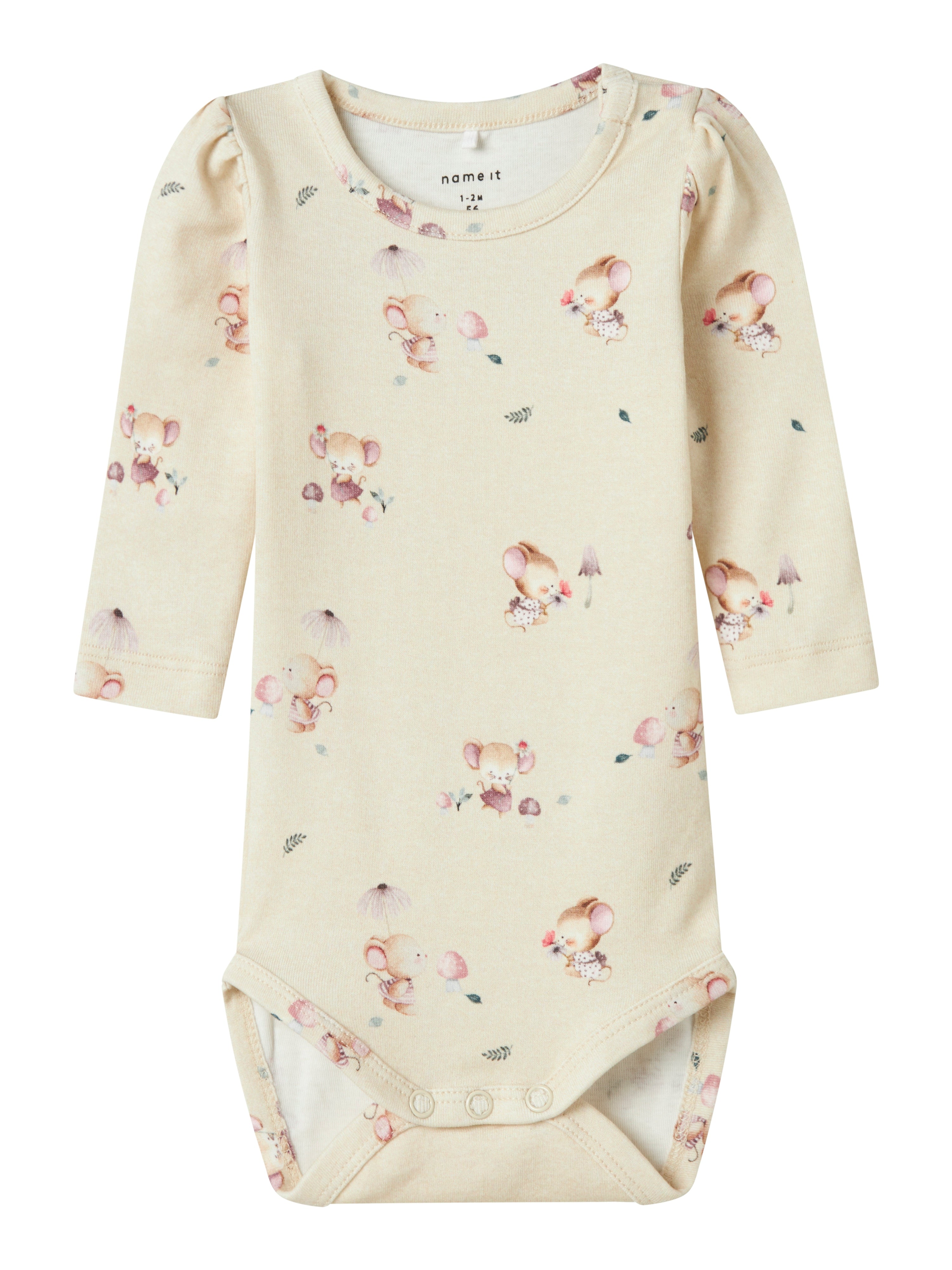 Sød Name It Latia Body med mus og blomsterdesign