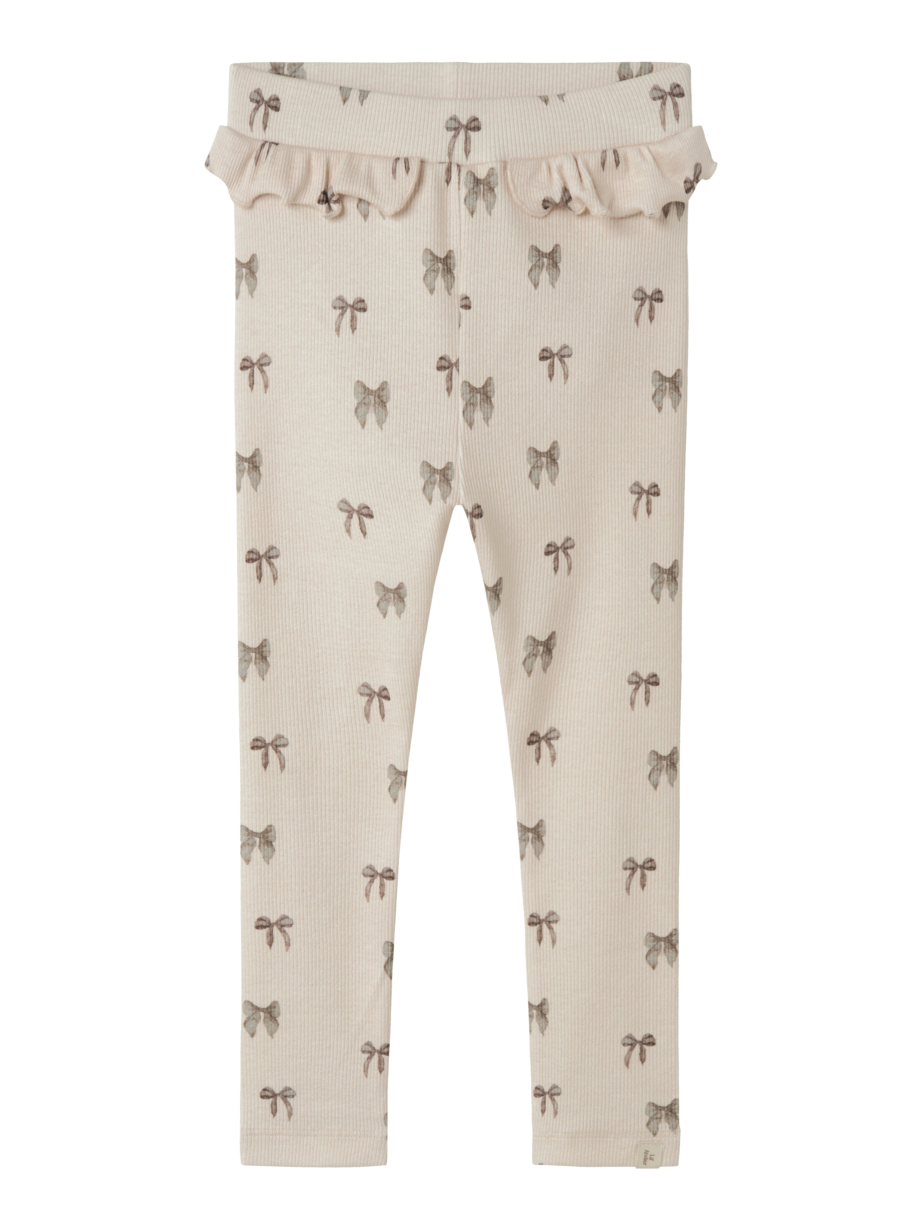 Lil Atelier Leggings med Sløjfer – Sølv Peony Tilbud!