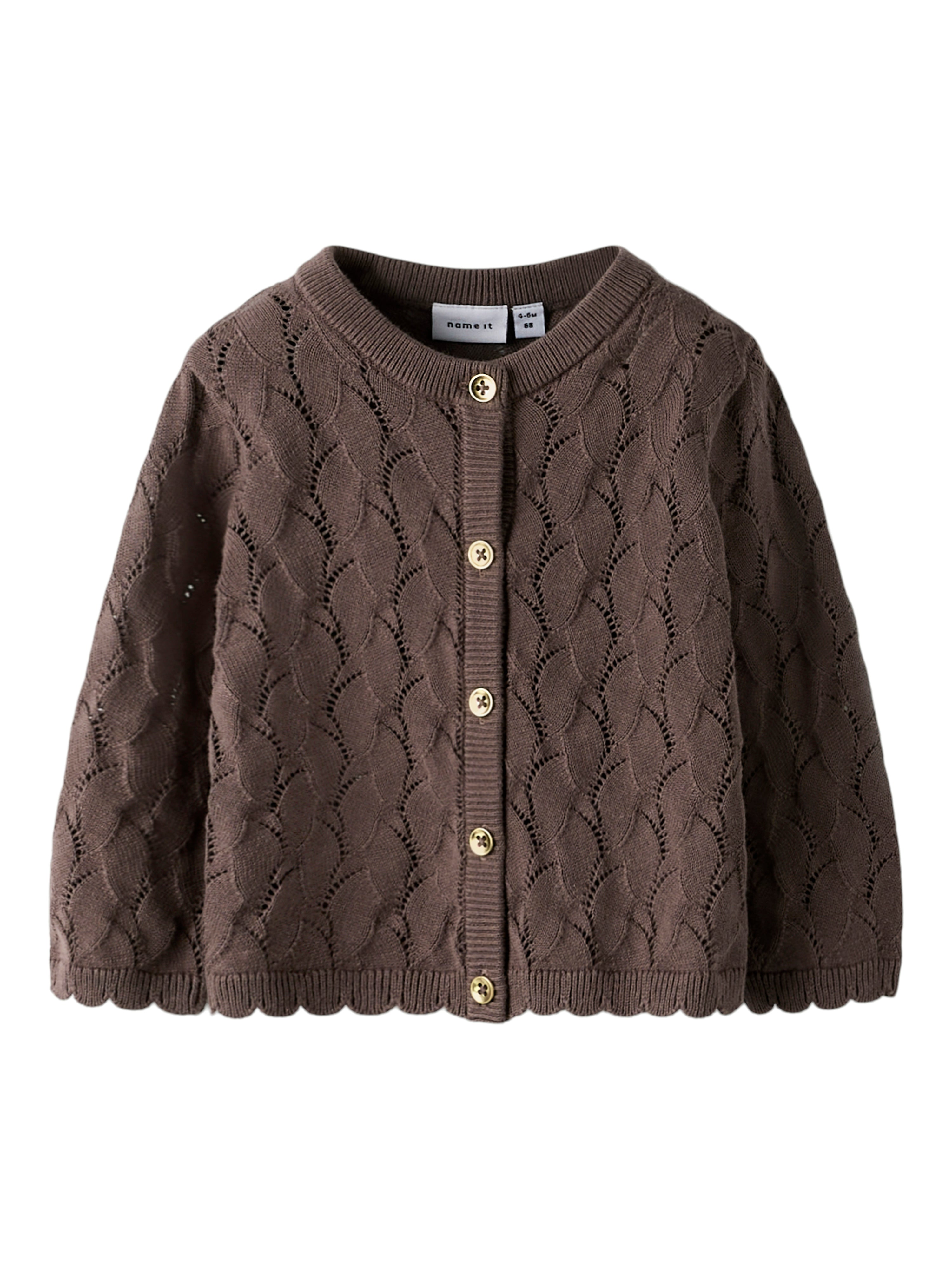 Name It Najsa Strik Cardigan - Peppercorn - Udsalg!