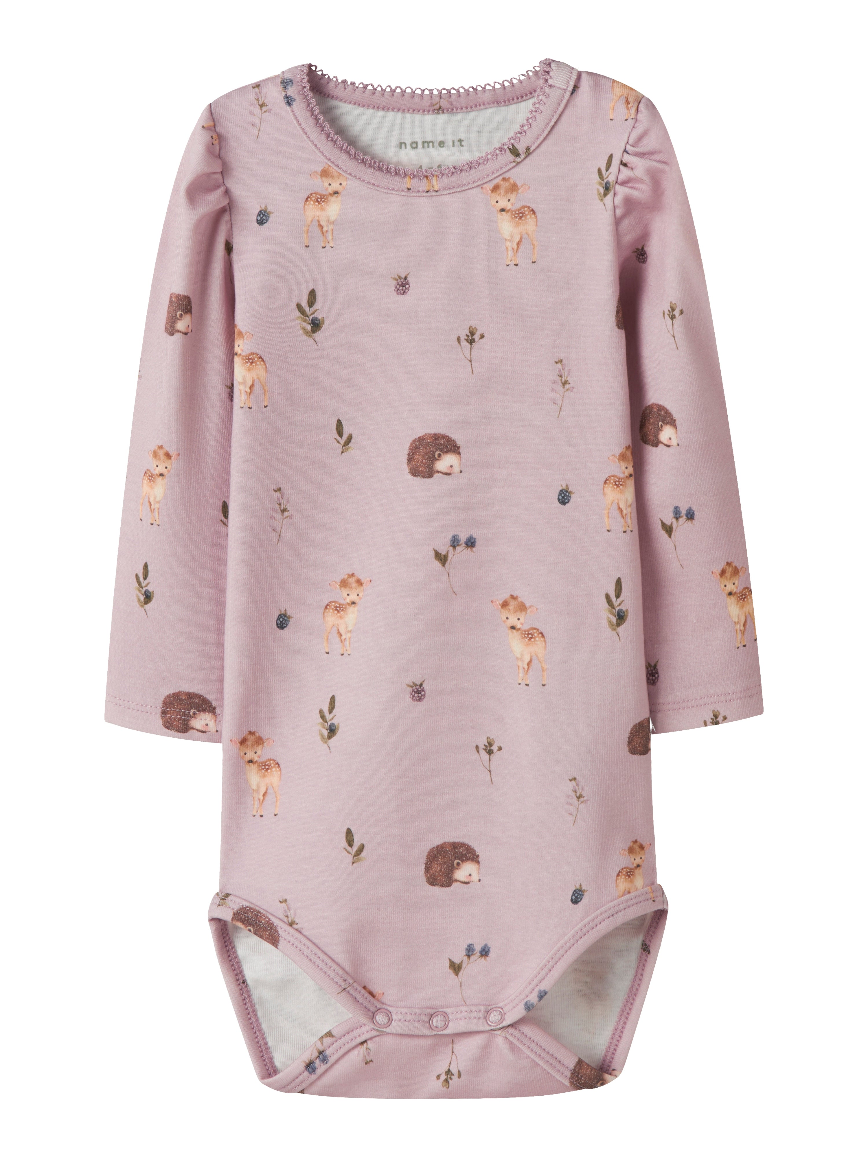 Name It Otia Body - Burnished Lilac med dyreprint til børn