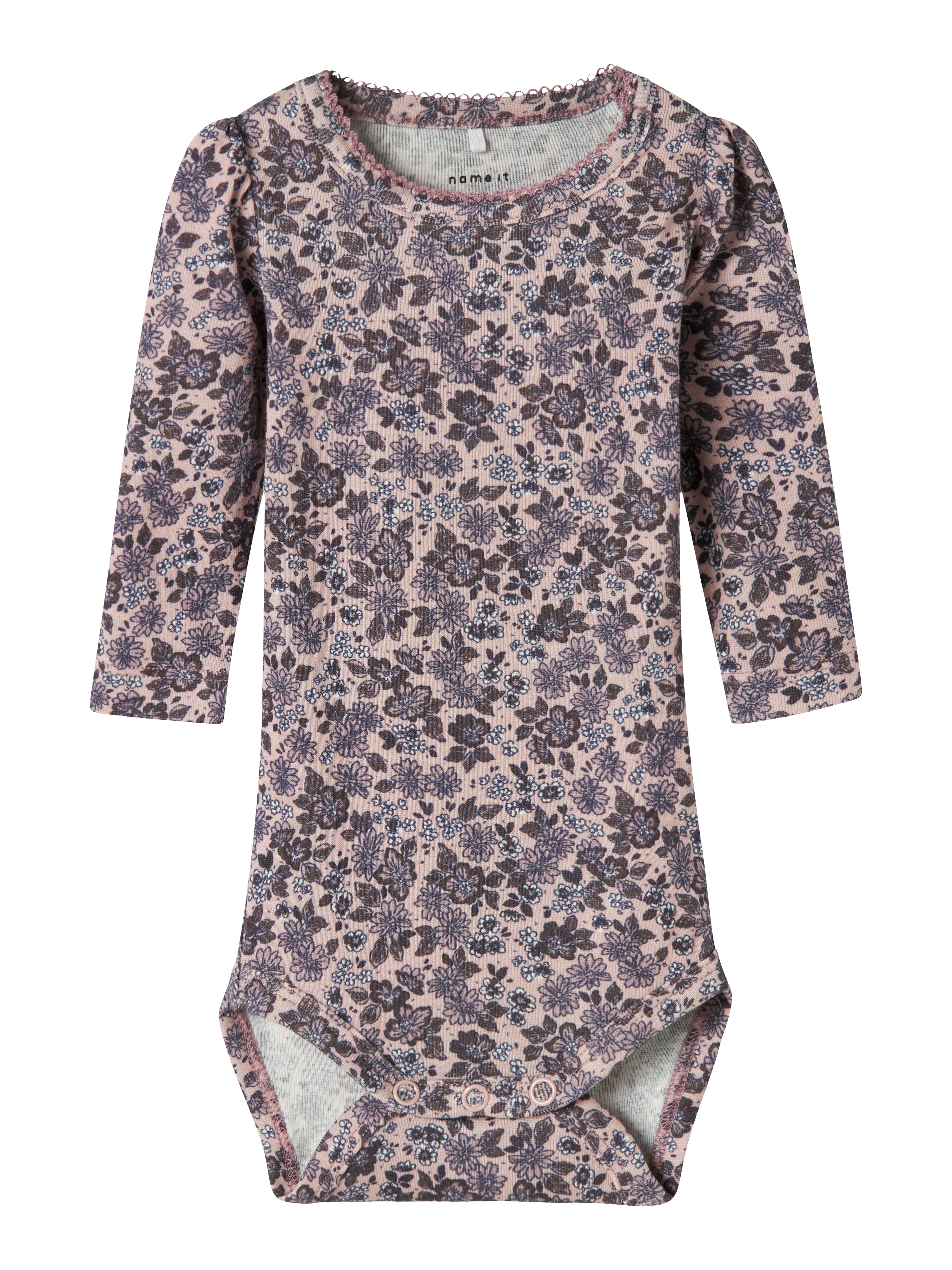 Name It Oalia Body – Blomsterprint i Brændt Lilla