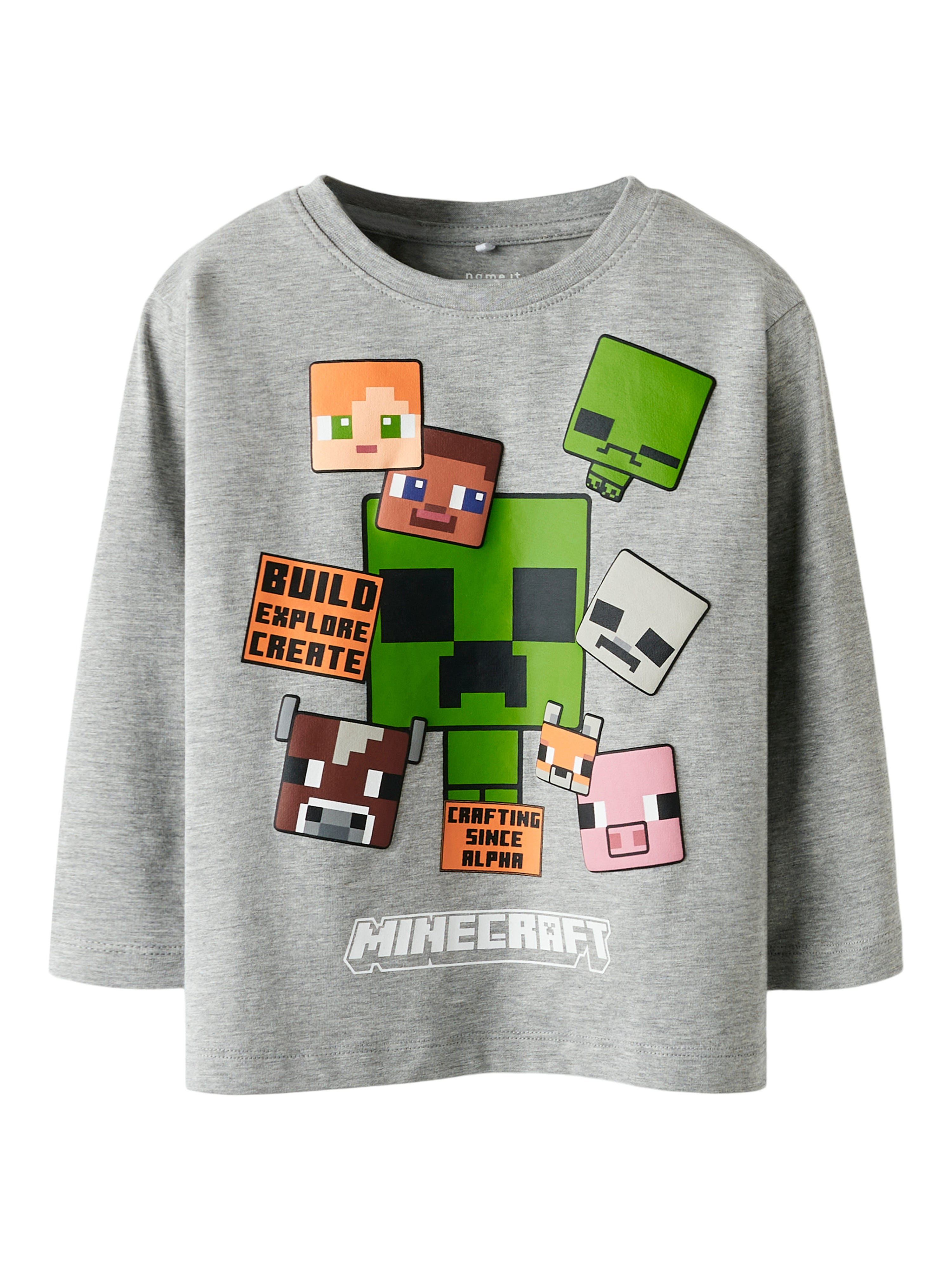 Name It Nyle Minecraft Sweatshirt – Grå Melange Tilbud