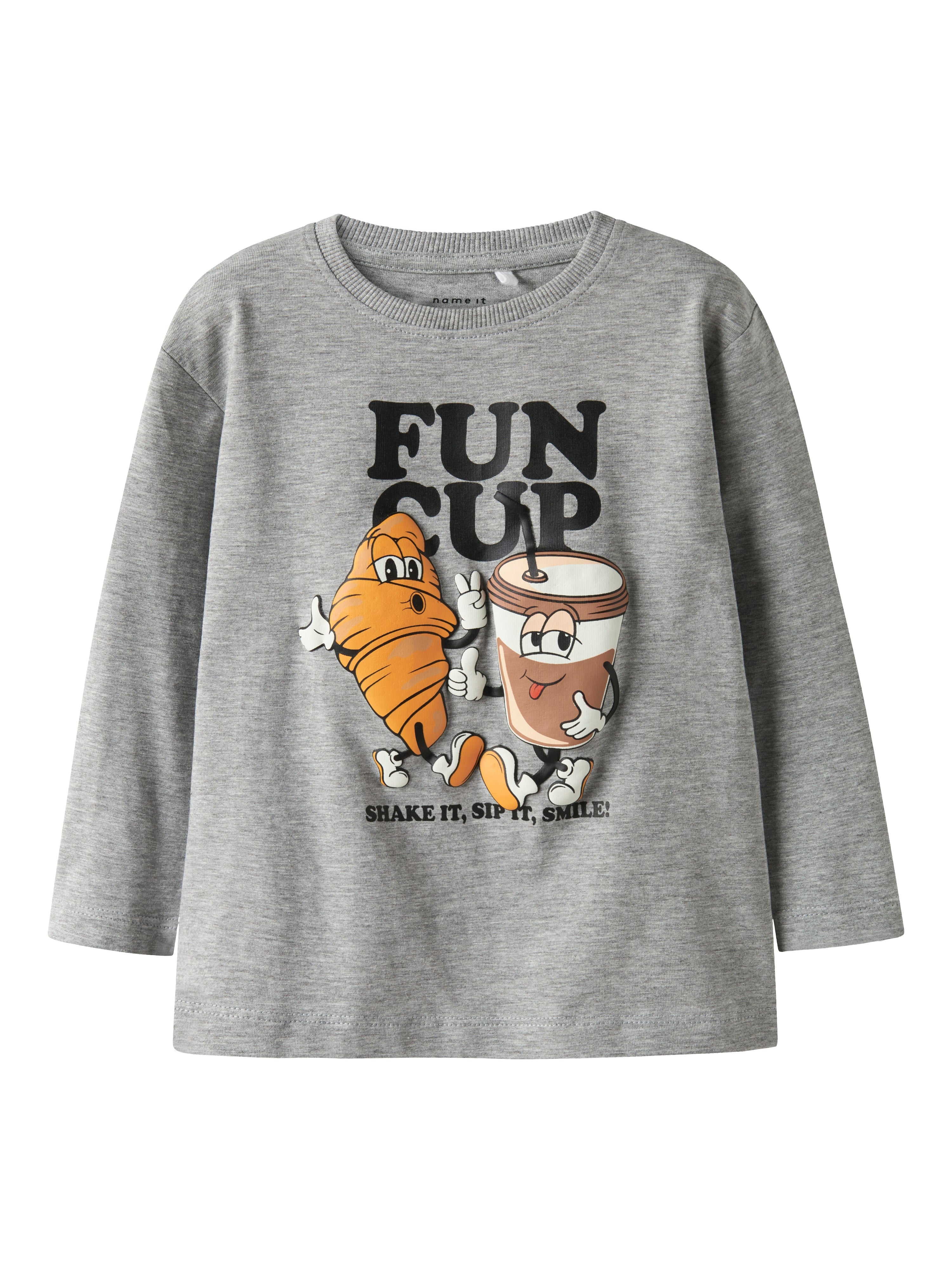 Rasmus Bluse i Grå Melange med Sjovt Print – Must-Have!