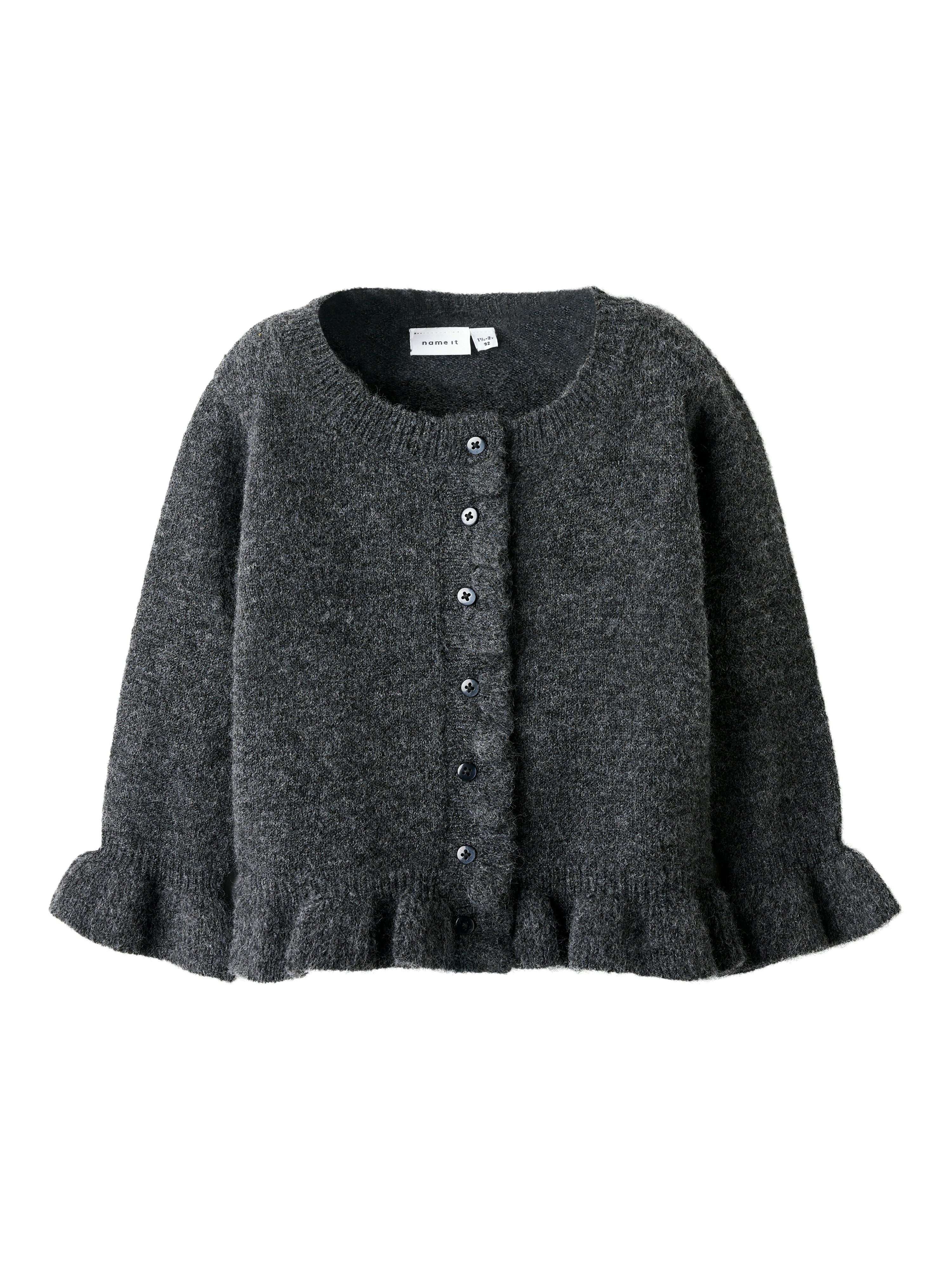 Name It Supia Strik Cardigan – Mørkegrå Melange Tilbud!